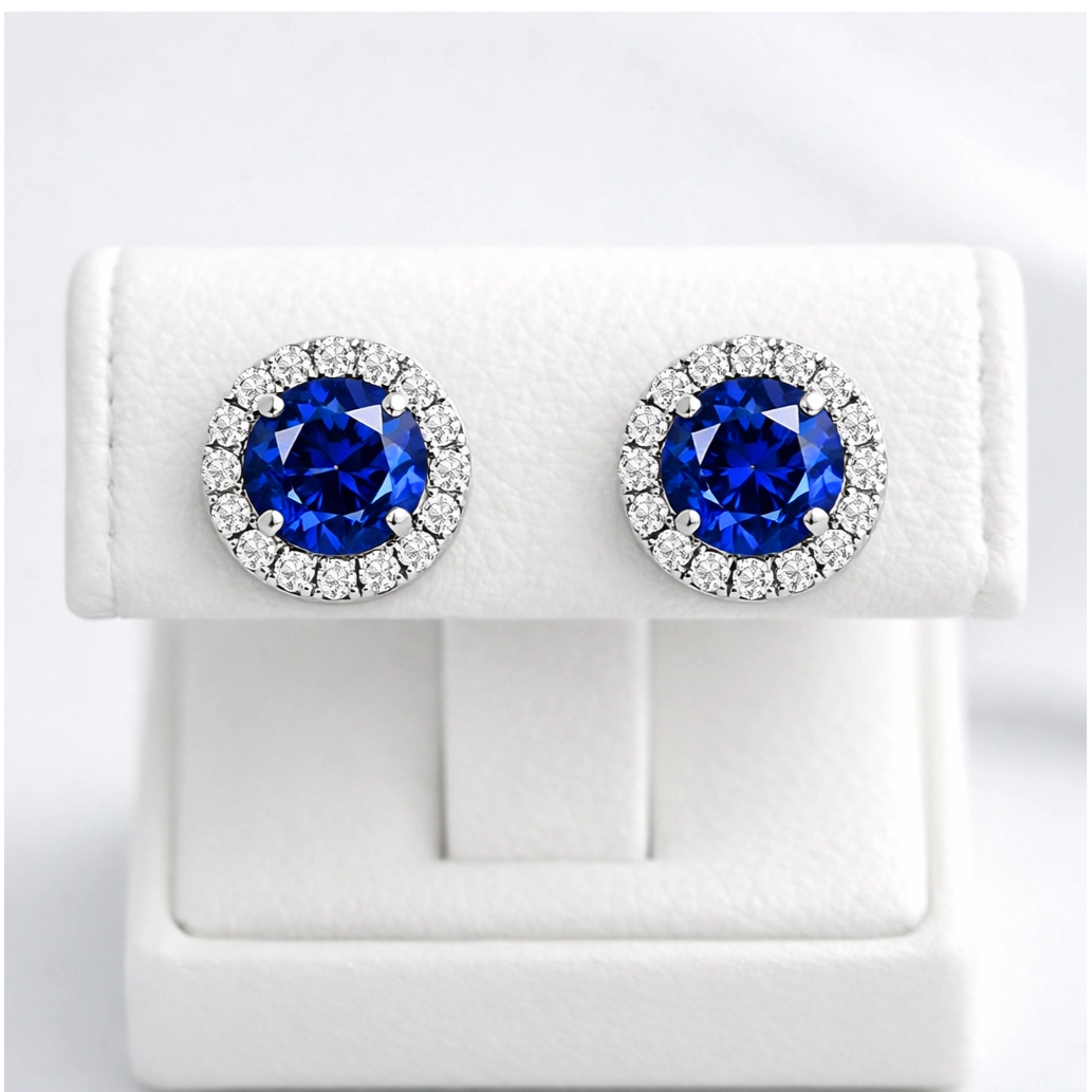 Sapphire Earrings, sapphire stud earrings, blue sapphire earrings, sapphire pendant, blue sapphire stud earrings