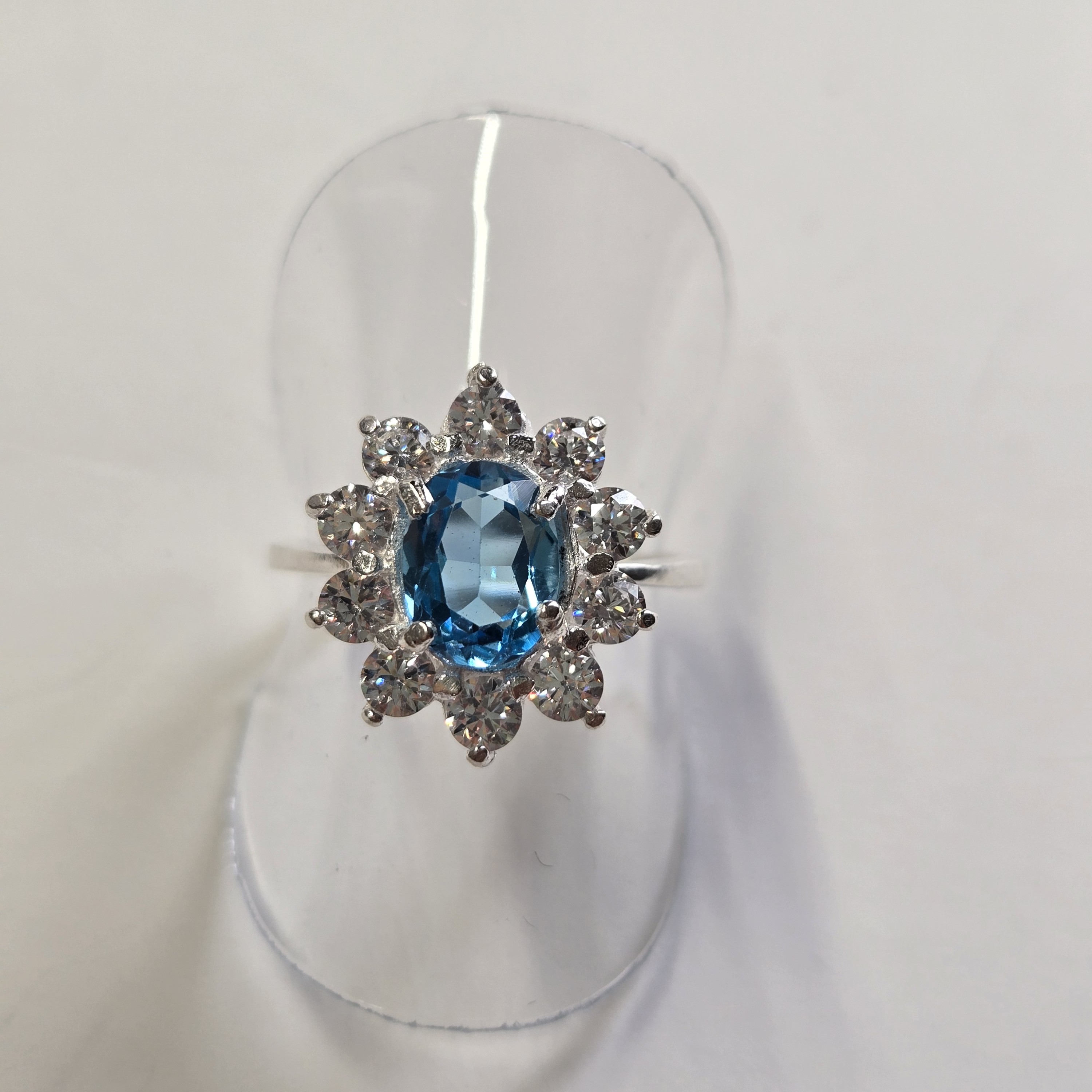 Blue Topaz, Silver Ring, Sri Lanka, 925 Silver, Handmade