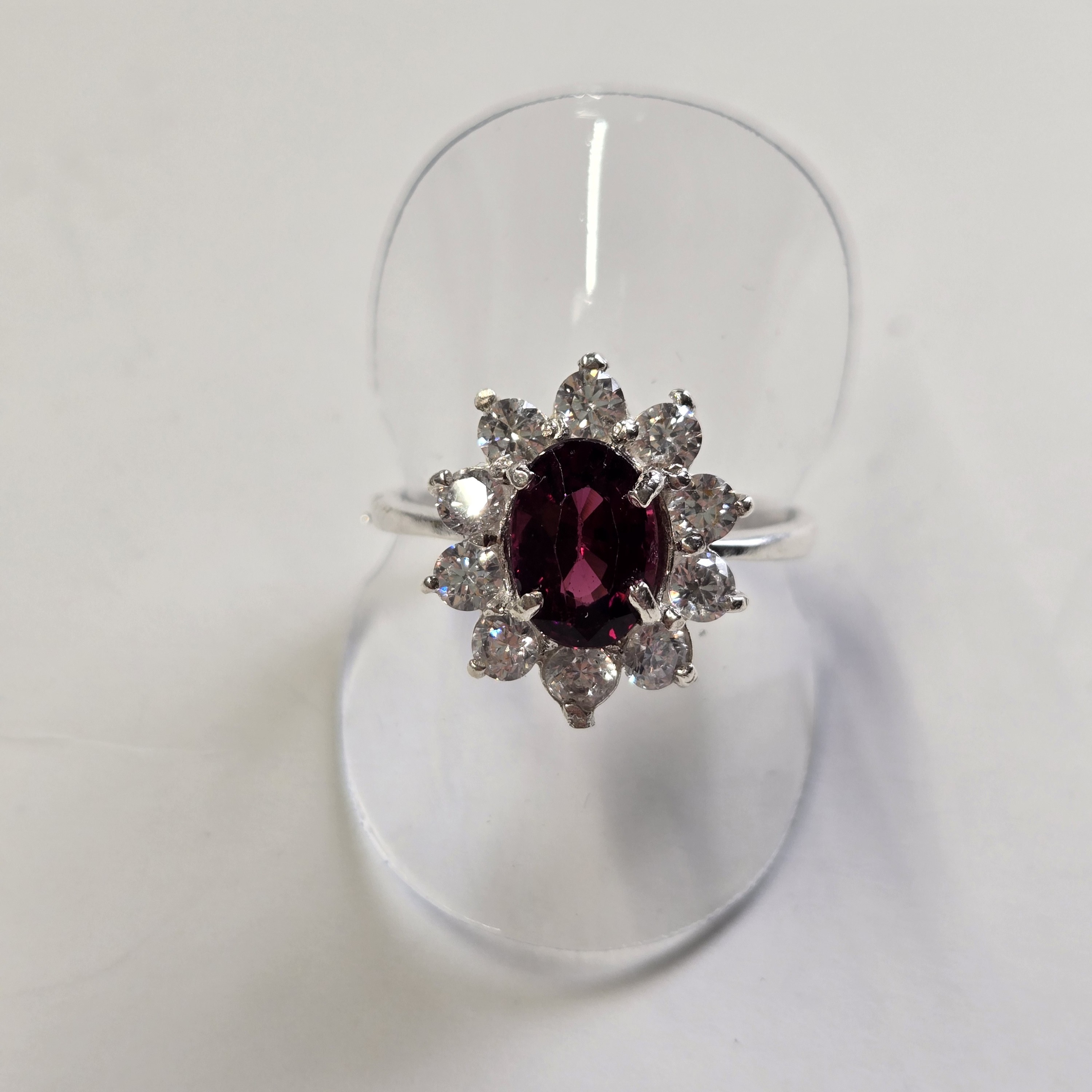 Oval Garnet, Silver Handmade Ring, Sri Lanka Gems, 925 Silver