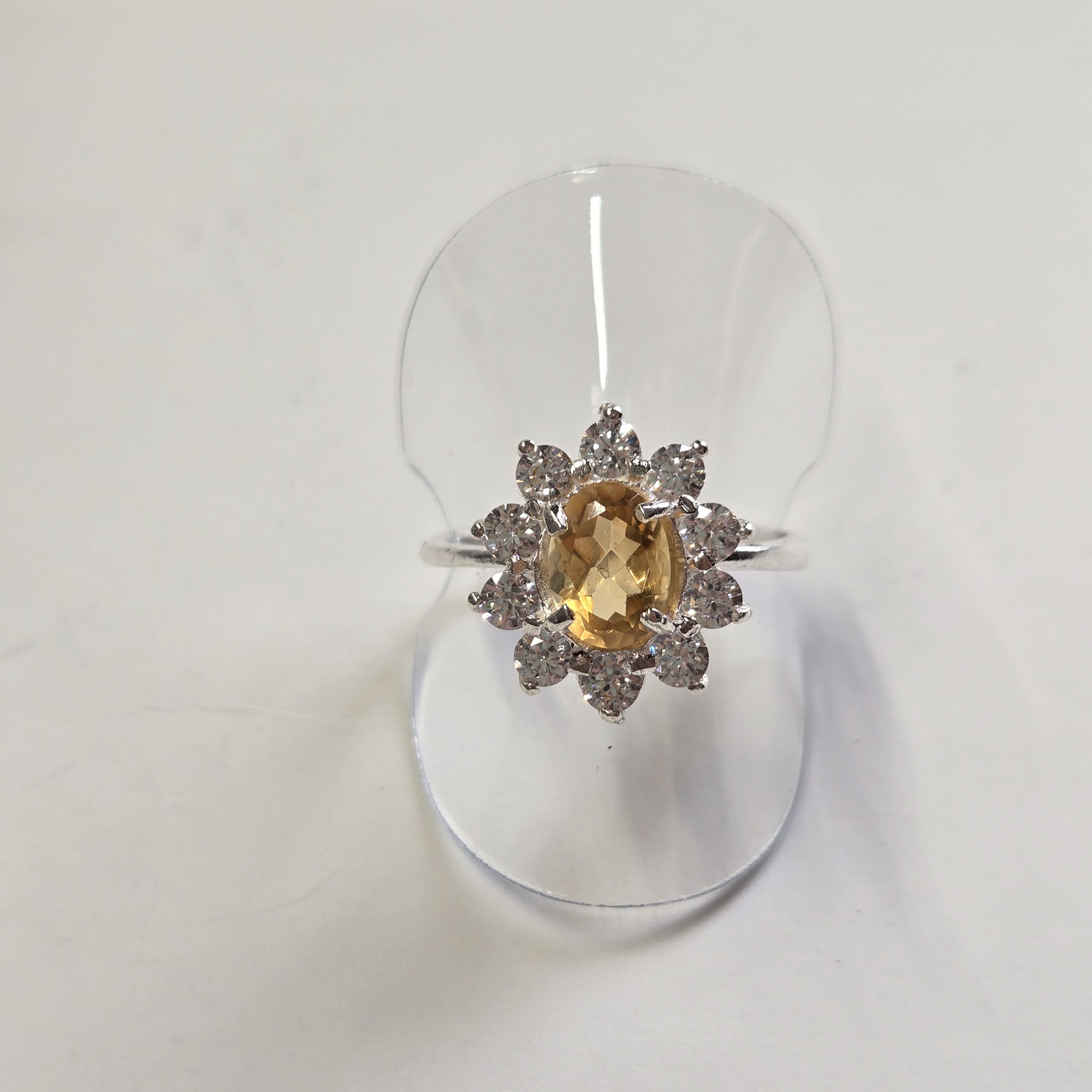Citrine Silver Ring, Yellow Gemstone, November Birthstone, Sri Lanka