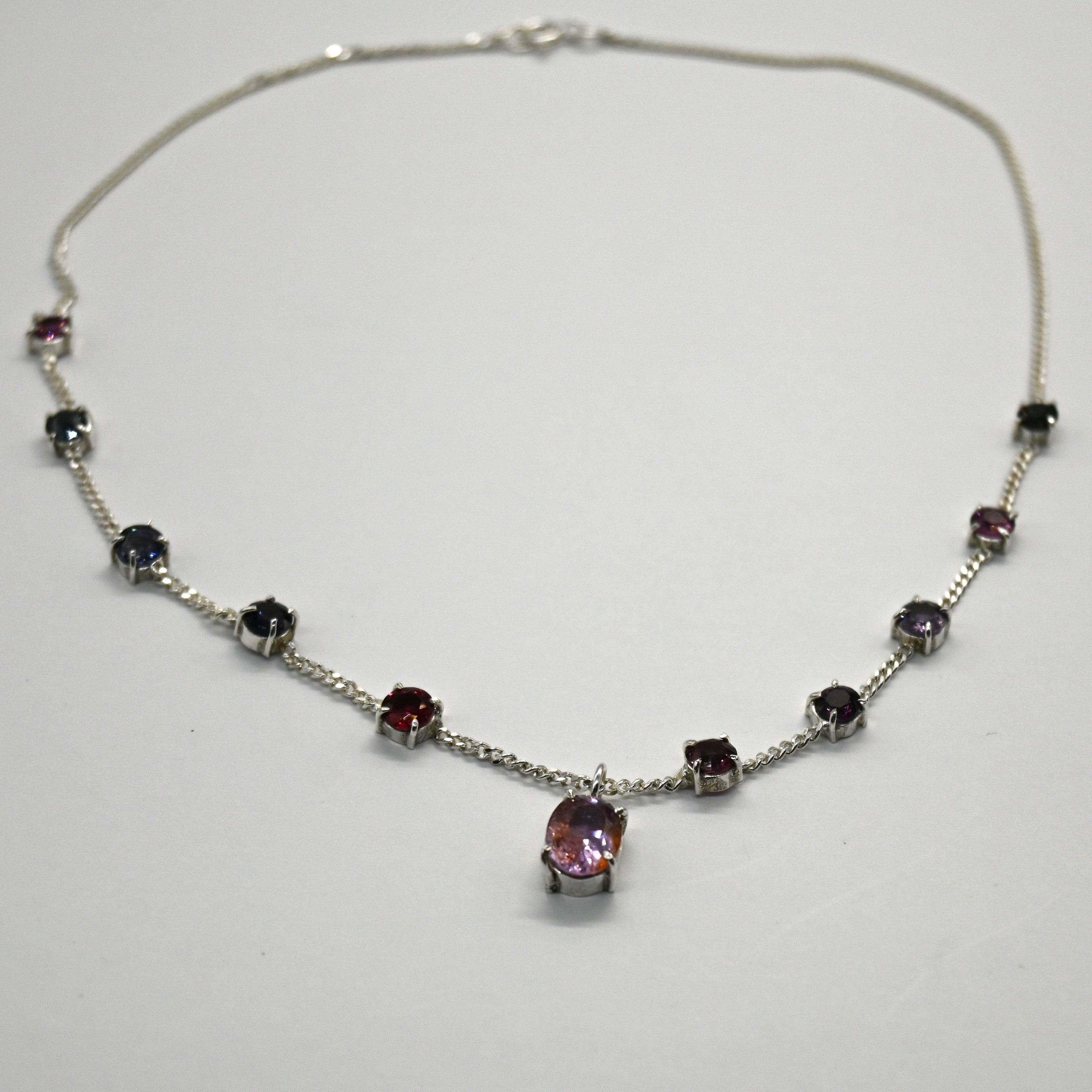 Spinel Necklace, Sri Lanka Spinel, Minimalist Silver, Handmade Jewelry
