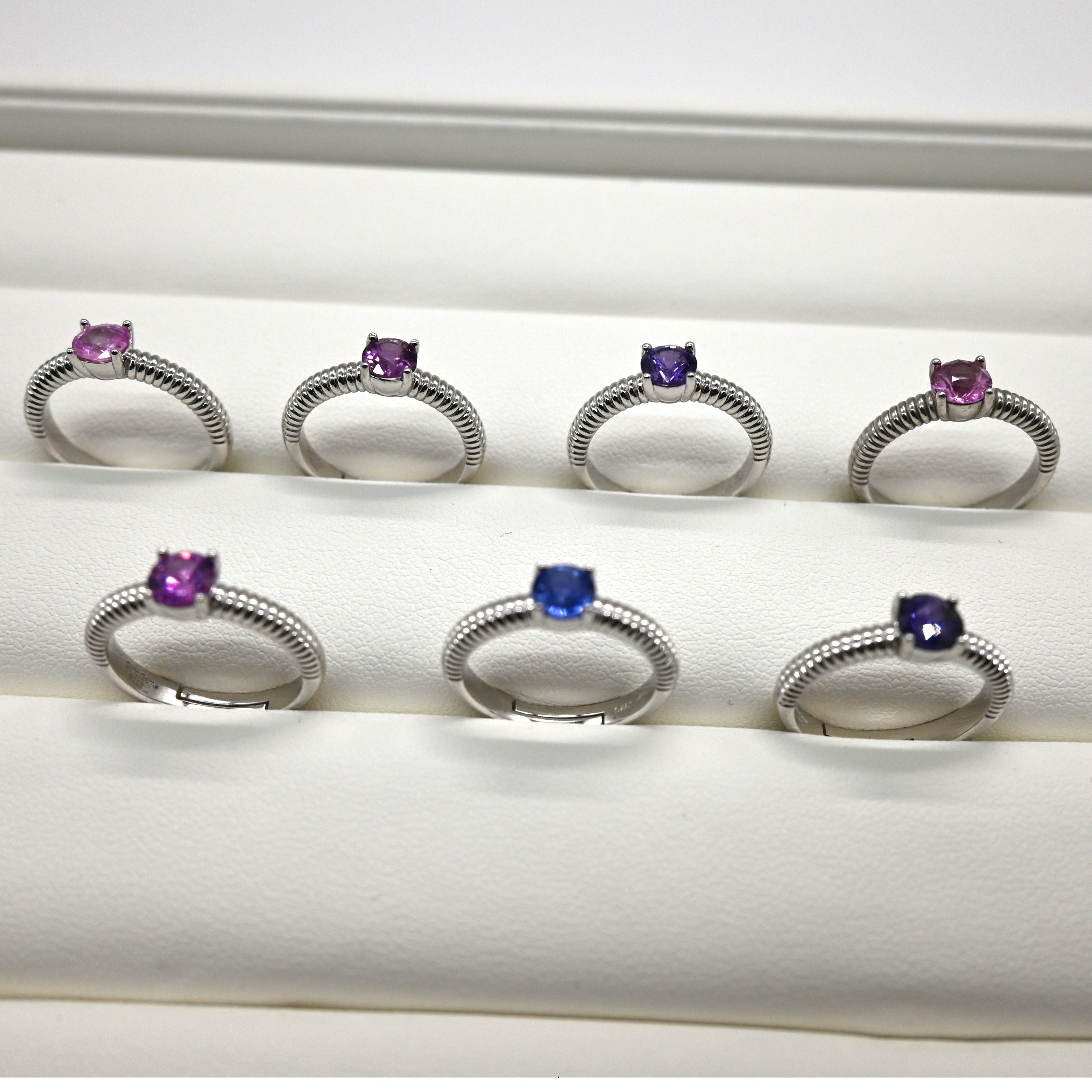 Sapphire Solitaire, Adjustable Silver Ring, Minimalist Sapphire, 925 Silver, Ceylon Sapphire