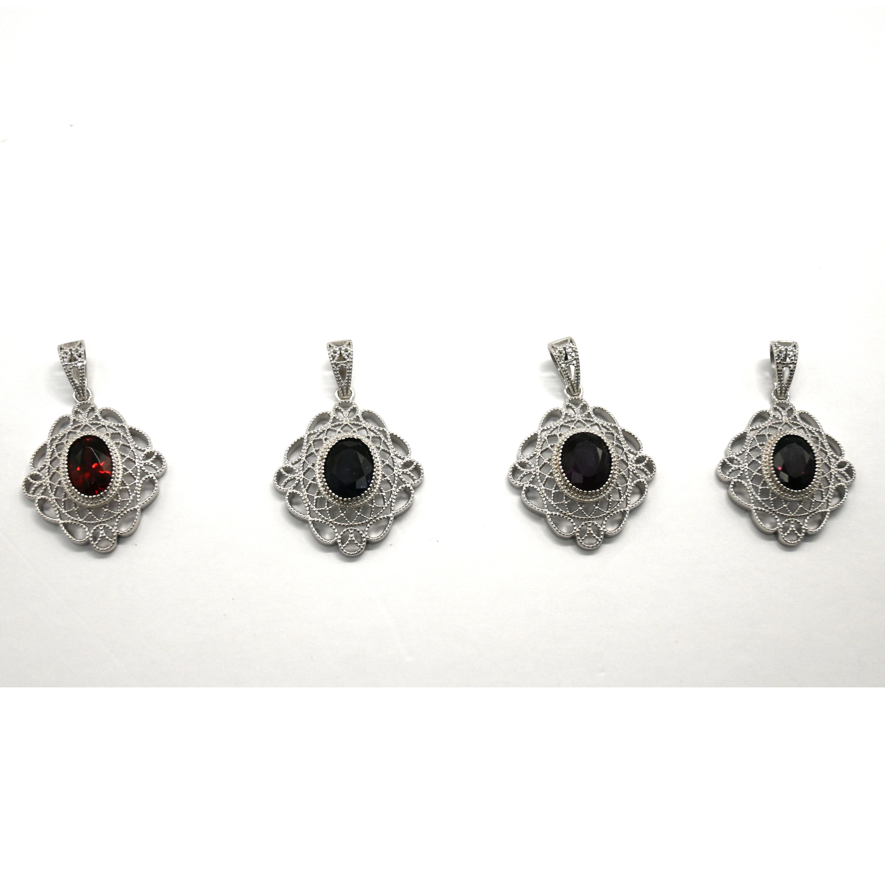 复古彩宝, 3克拉宝石吊坠, 镂空工艺, 宫廷风首饰, 奢华银饰