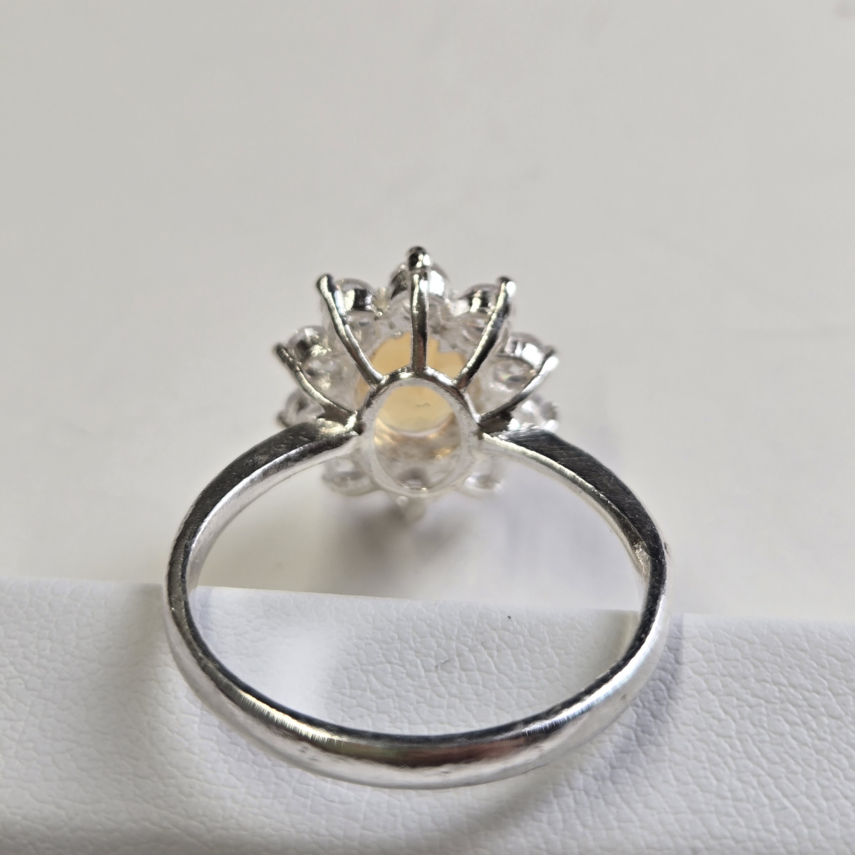 Yellow Citrine Sunburst Silver Handcrafted Ring