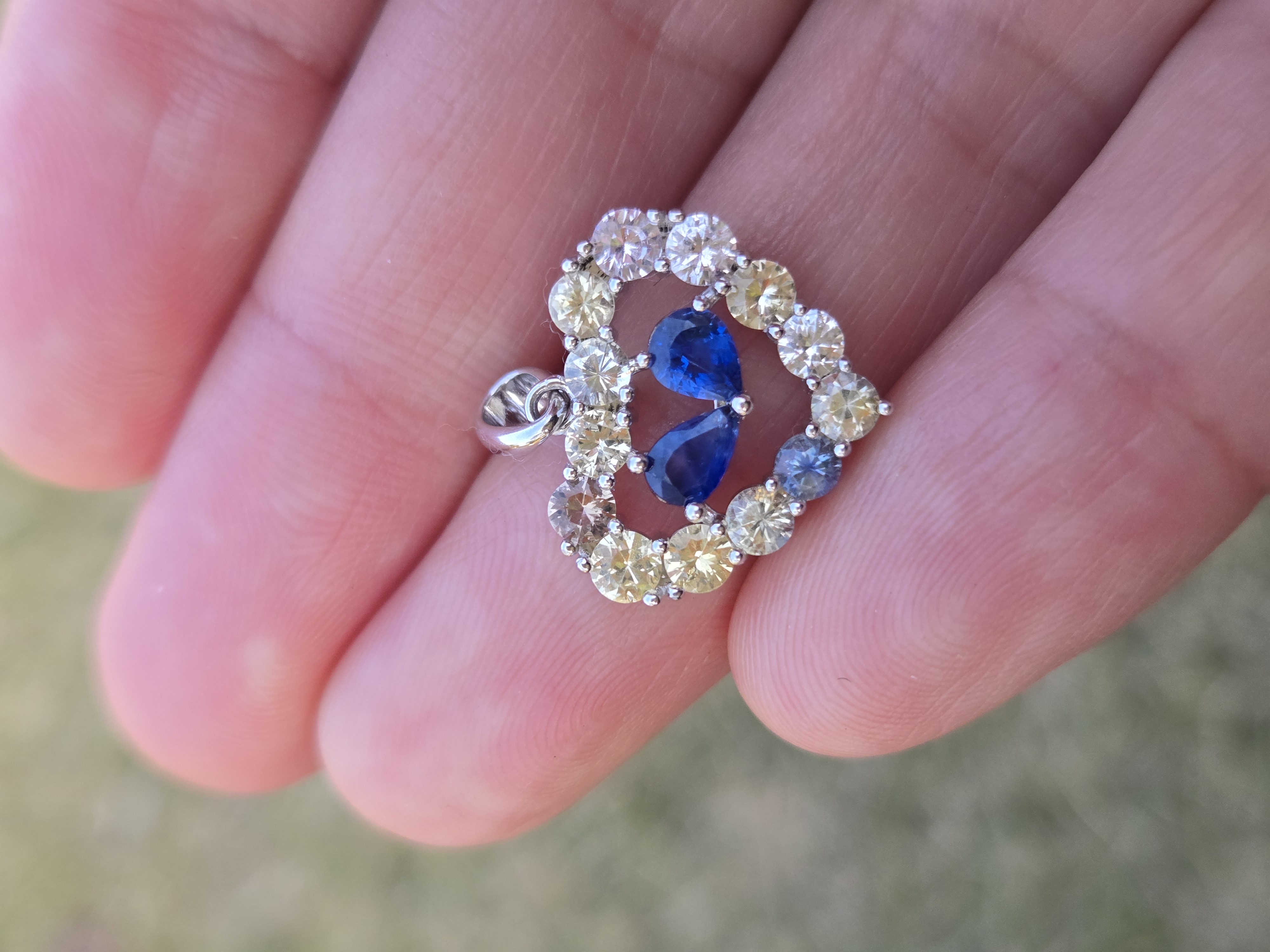 Sapphire Heart Shape Artisan Silver Pendant (View 5)