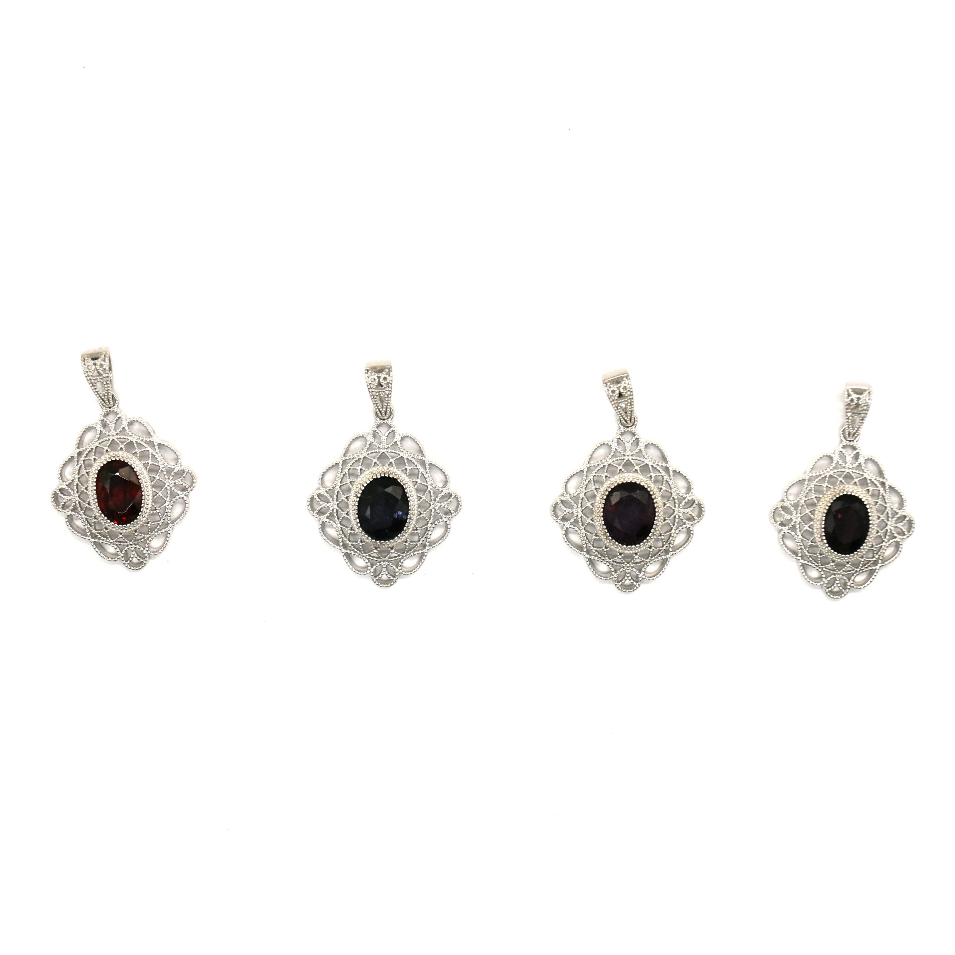 Vintage Filigree 3ct Semiprecious Gem Statement Pendant