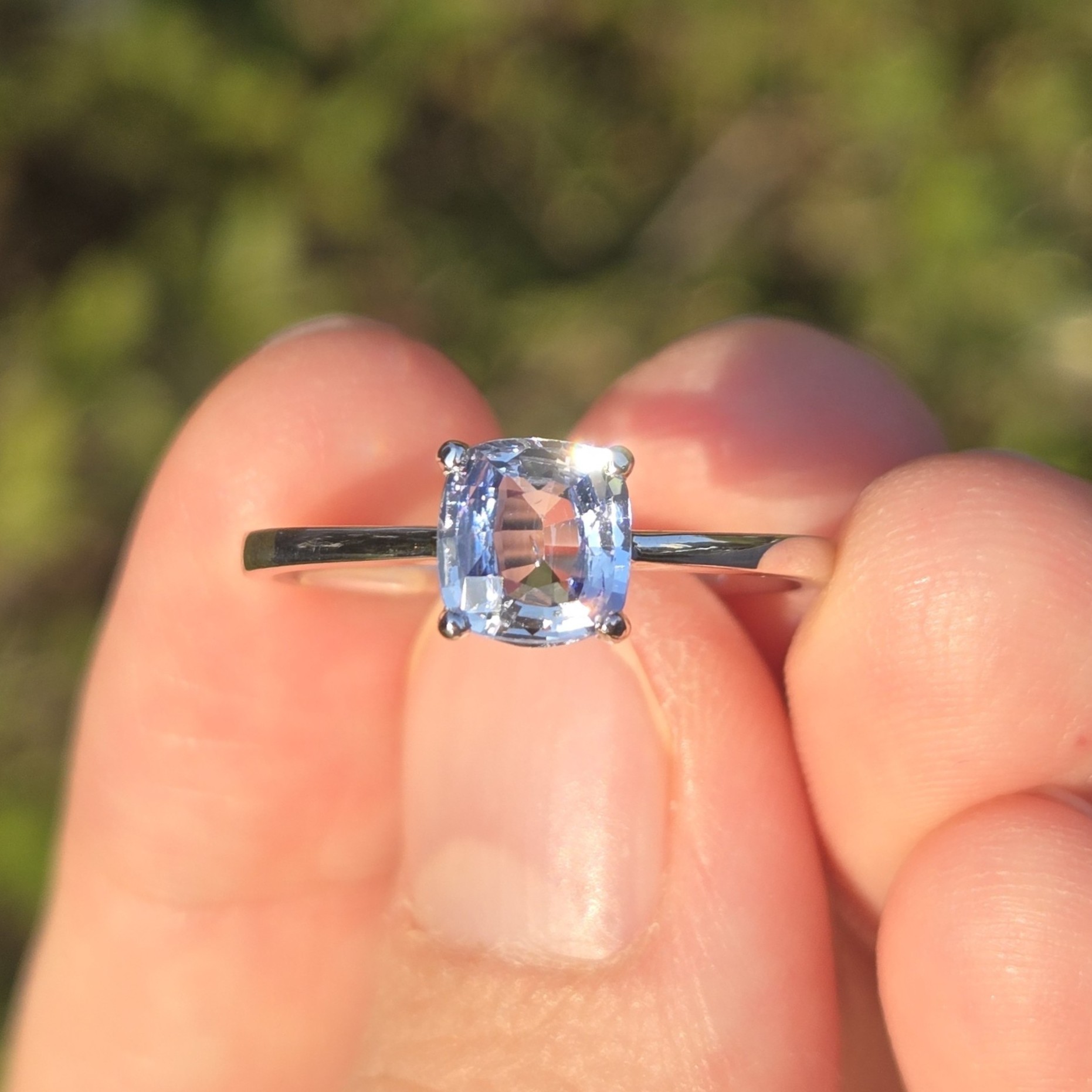 • Metal: Platinum • Gemstone: 1.1ct Colorless Sapphire • Weight: 3.07g • Size: 16# Platinum Sapphire Ring, RIP001, White Sapphire Jewelry, Platinum 16#, Oriagems Ring