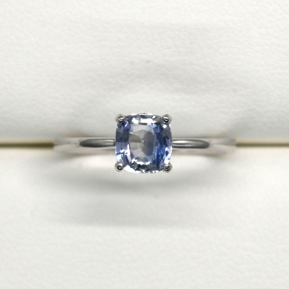• Metal: Platinum • Gemstone: 1.1ct Colorless Sapphire • Weight: 3.07g • Size: 16# Platinum Sapphire Ring, RIP001, White Sapphire Jewelry, Platinum 16#, Oriagems Ring