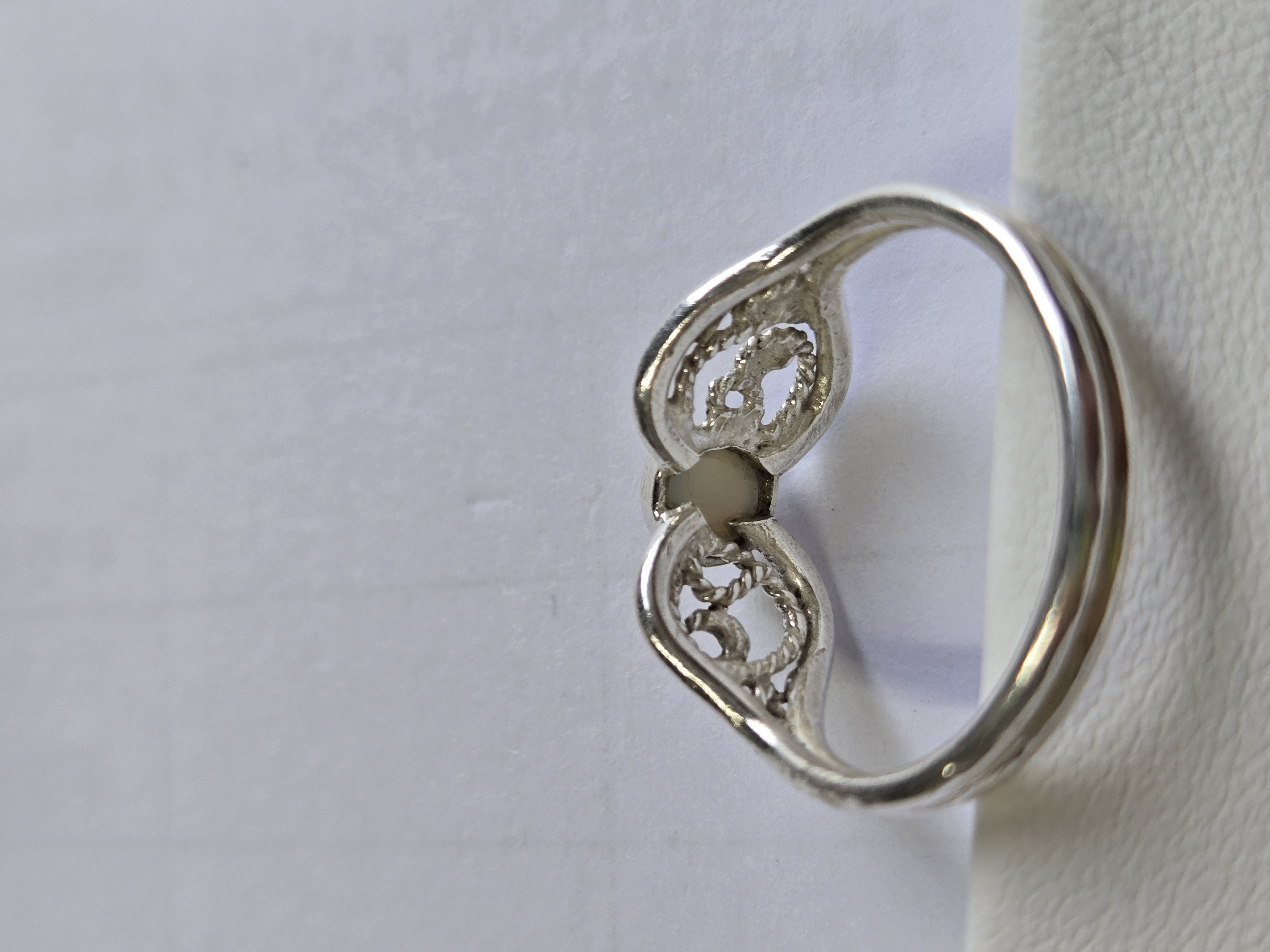 猫眼蓝宝石手工银戒指