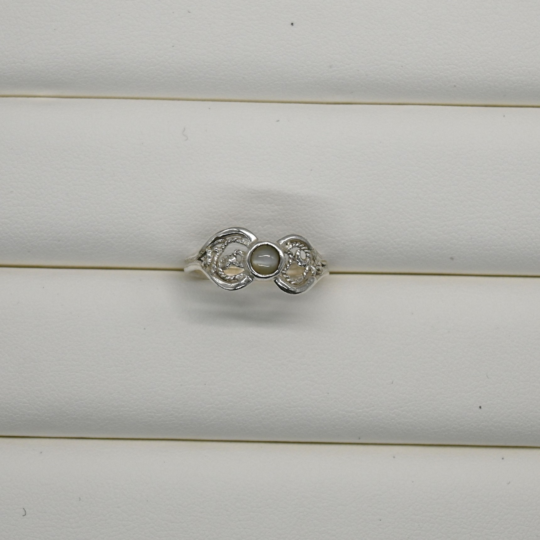 Cat's Eye Handcrafted Sapphire Silver Ring (View 2)
