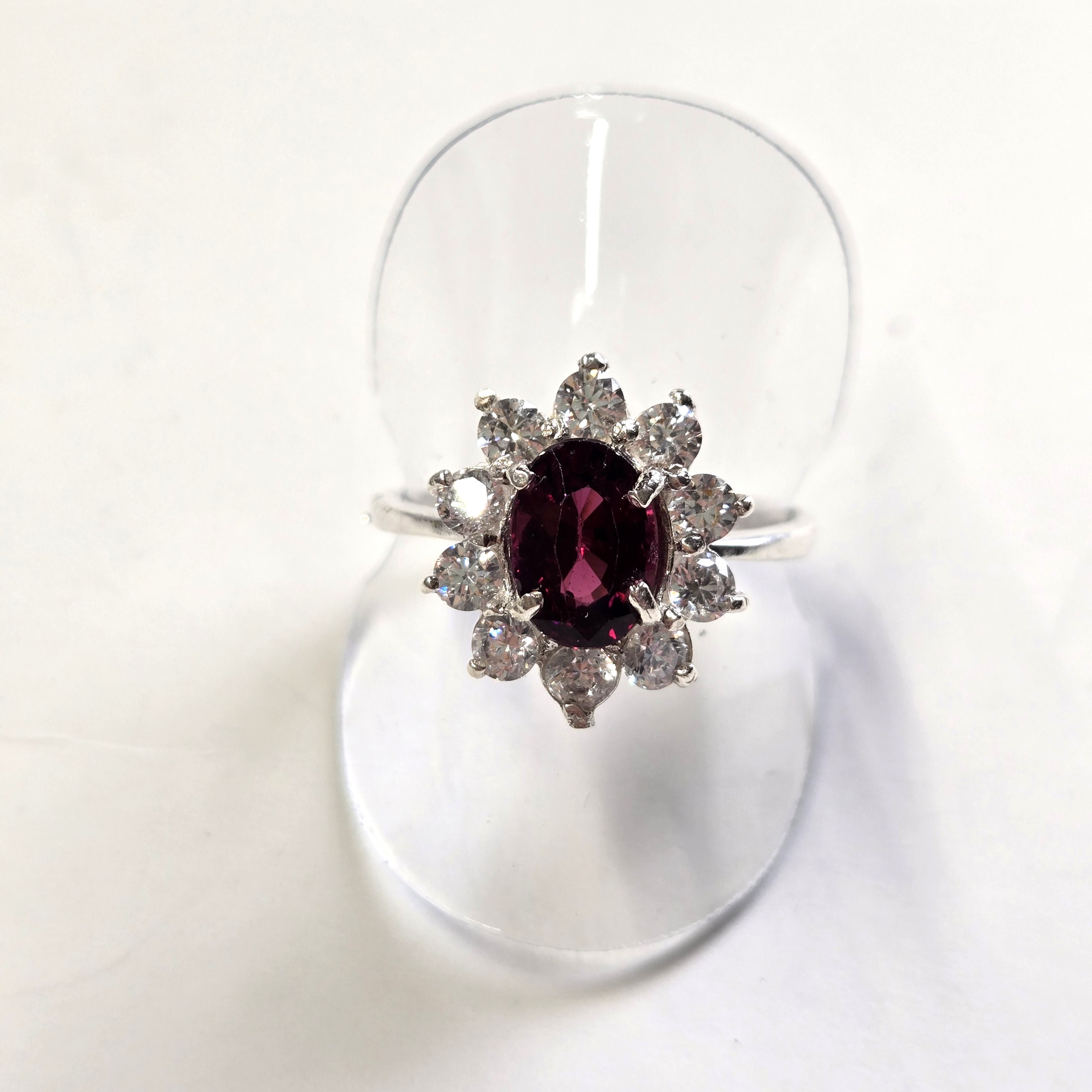 1.4cm x 1.6cm Oval Garnet; Weight 3.71g; Polished 925 Silver Band; Hand-set Gemstone. HR0004, Oval Garnet, Silver Handmade Ring, Sri Lanka Gems, 925 Silver