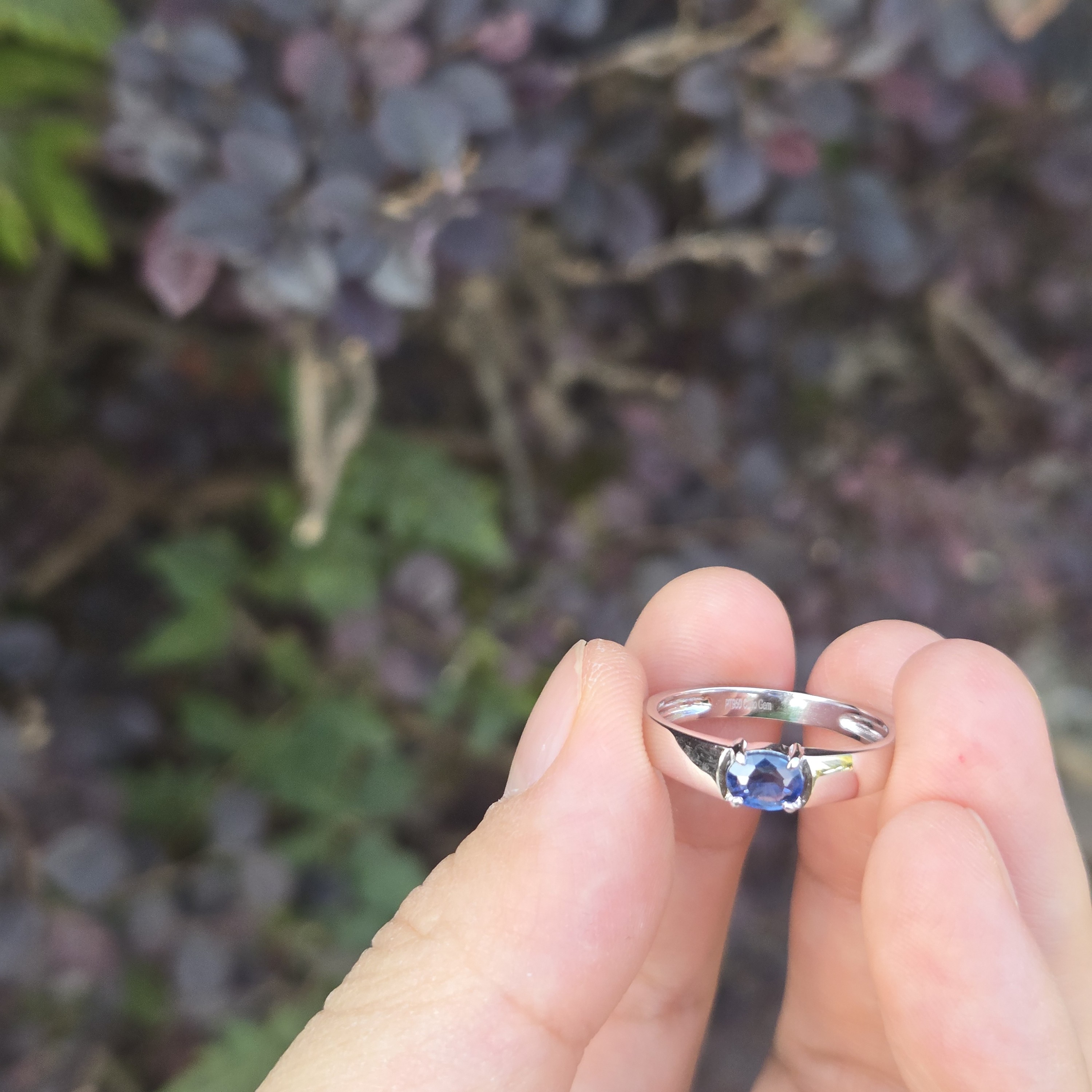 Blue Sapphire, RIP006, Platinum Ring 15#, Small Sapphire Ring