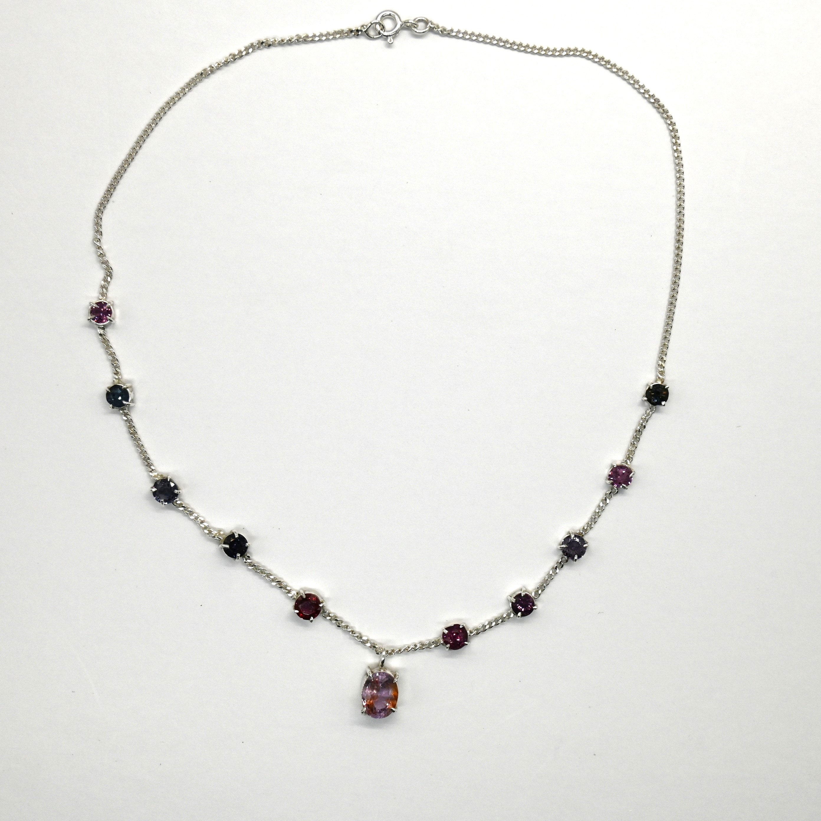 HN0001, Spinel Necklace, Sri Lanka Spinel, Minimalist Silver, Handmade Jewelry