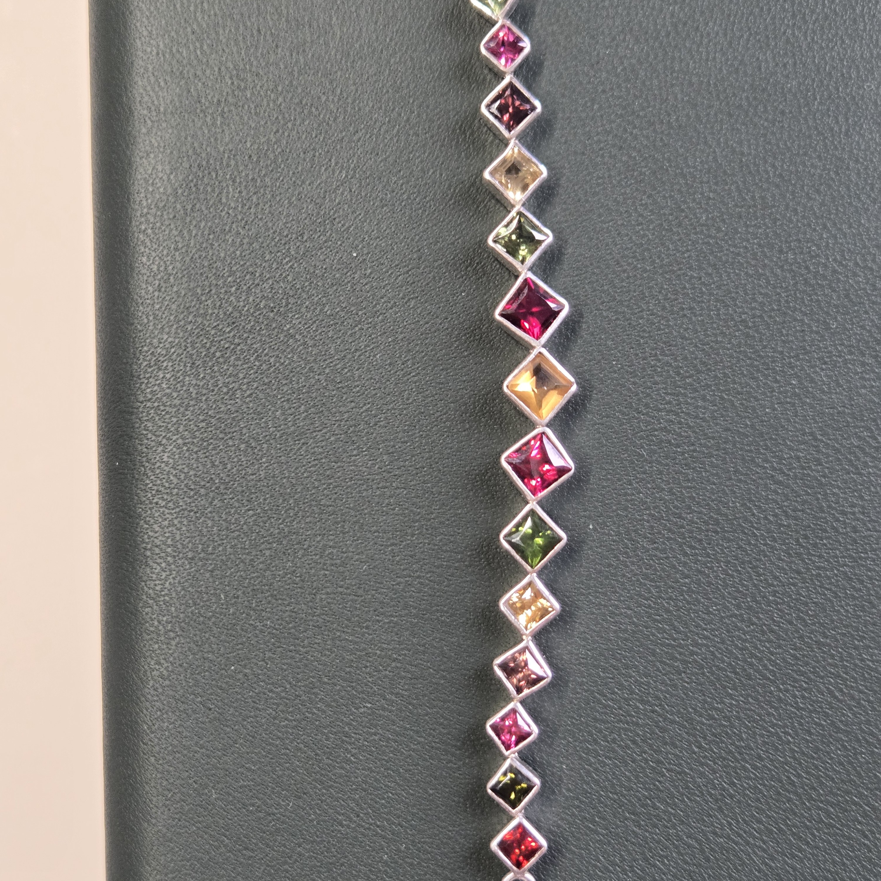 16cm Length; Weight 6.8g; Genuine Colored Spinels; 925 Sterling Silver. HB0004, Spinel Bracelet, Sri Lanka Spinel, Silver Handcraft, Gemstone Jewelry