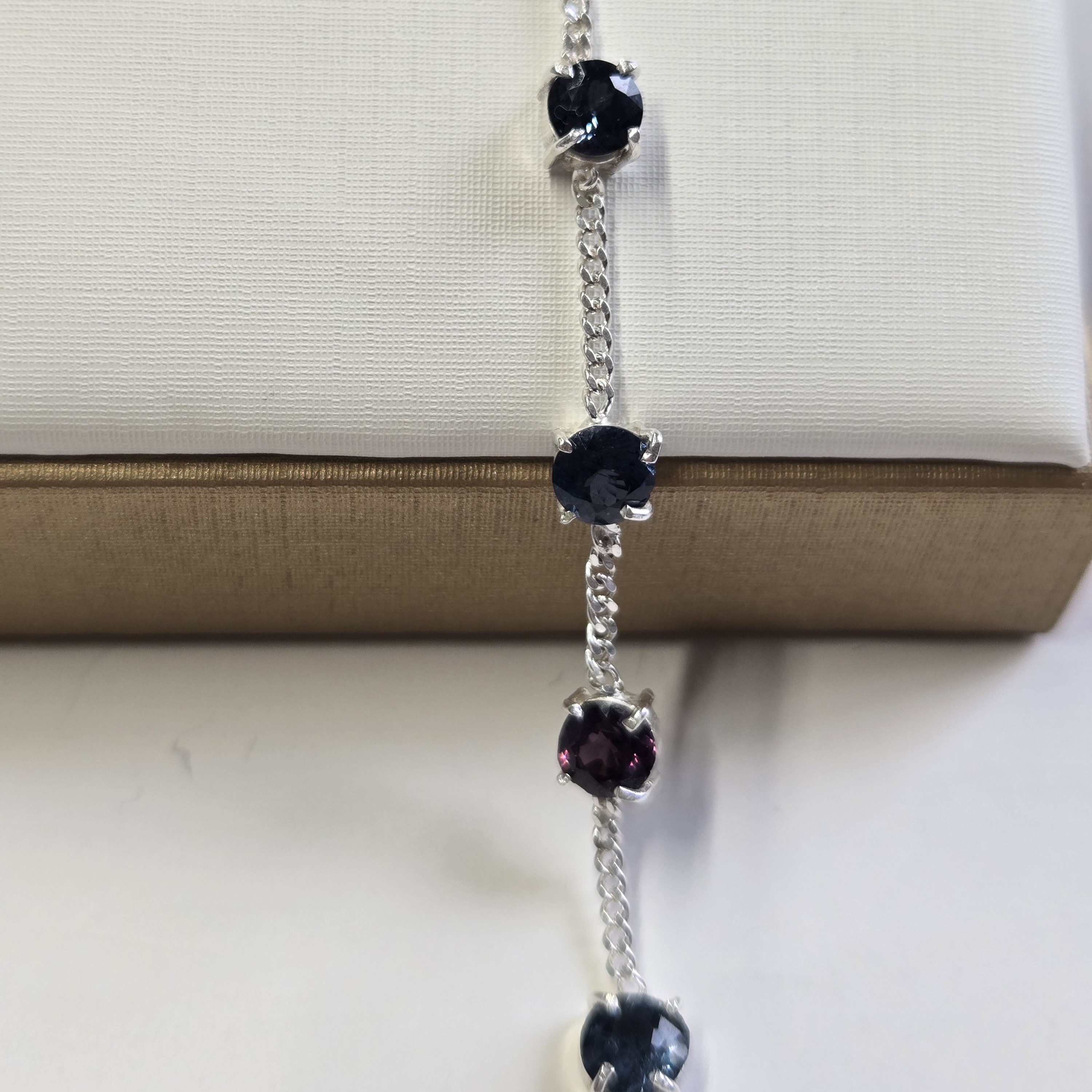 HB0005, Zircon Crystal Bracelet, Silver Handcraft, Sri Lanka Jewelry, 925 Silver