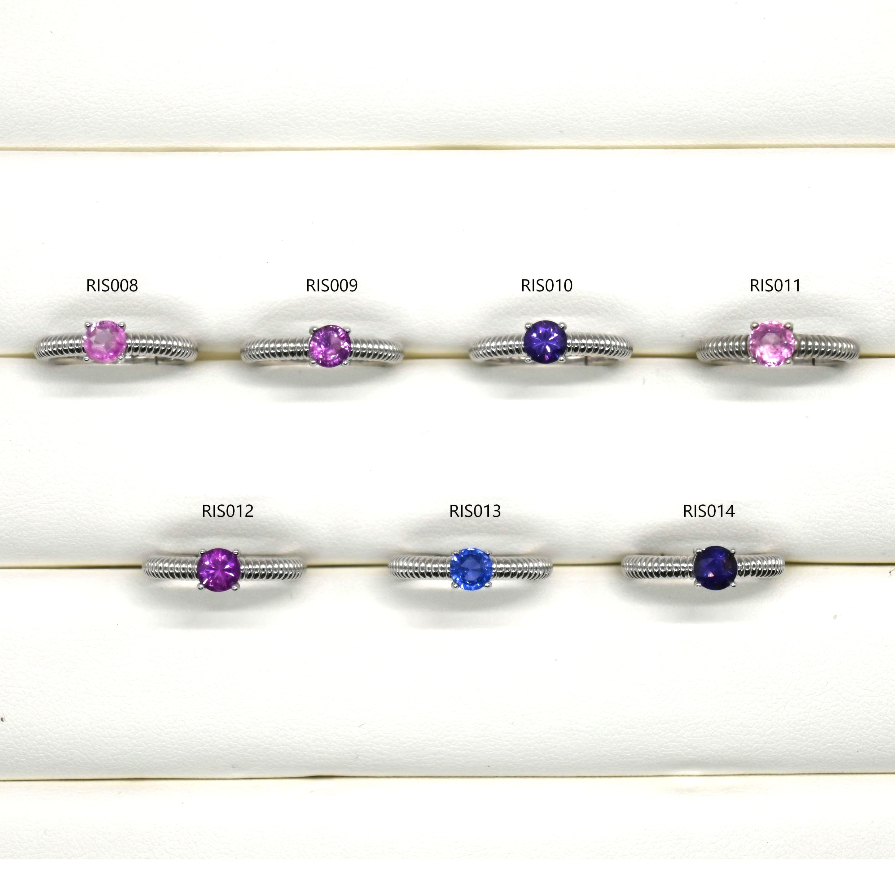 0.7ct Natural Sapphire; 5.2mm Diameter Stone; 925 Sterling Silver; Adjustable Size 11# Base; Weight 2.8g. RIS008-14, Sapphire Solitaire, Adjustable Silver Ring, Minimalist Sapphire, 925 Silver, Ceylon Sapphire