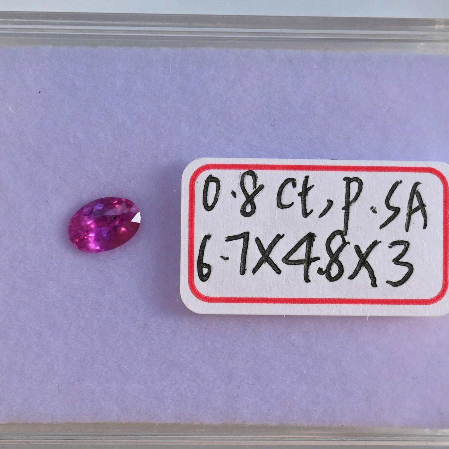 • Type: Pink Sapphire • Weight: 0.76ct • Origin: Sri Lanka • Shape: Oval Hot Pink Sapphire, SAP006,0.76ct, Sri Lanka Neon Pink