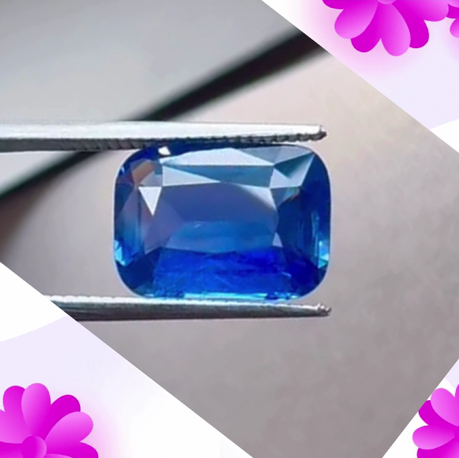 loupe clean sapphire, flawless sapphire, cornflower blue sapphire Sri Lanka, high clarity gemstone