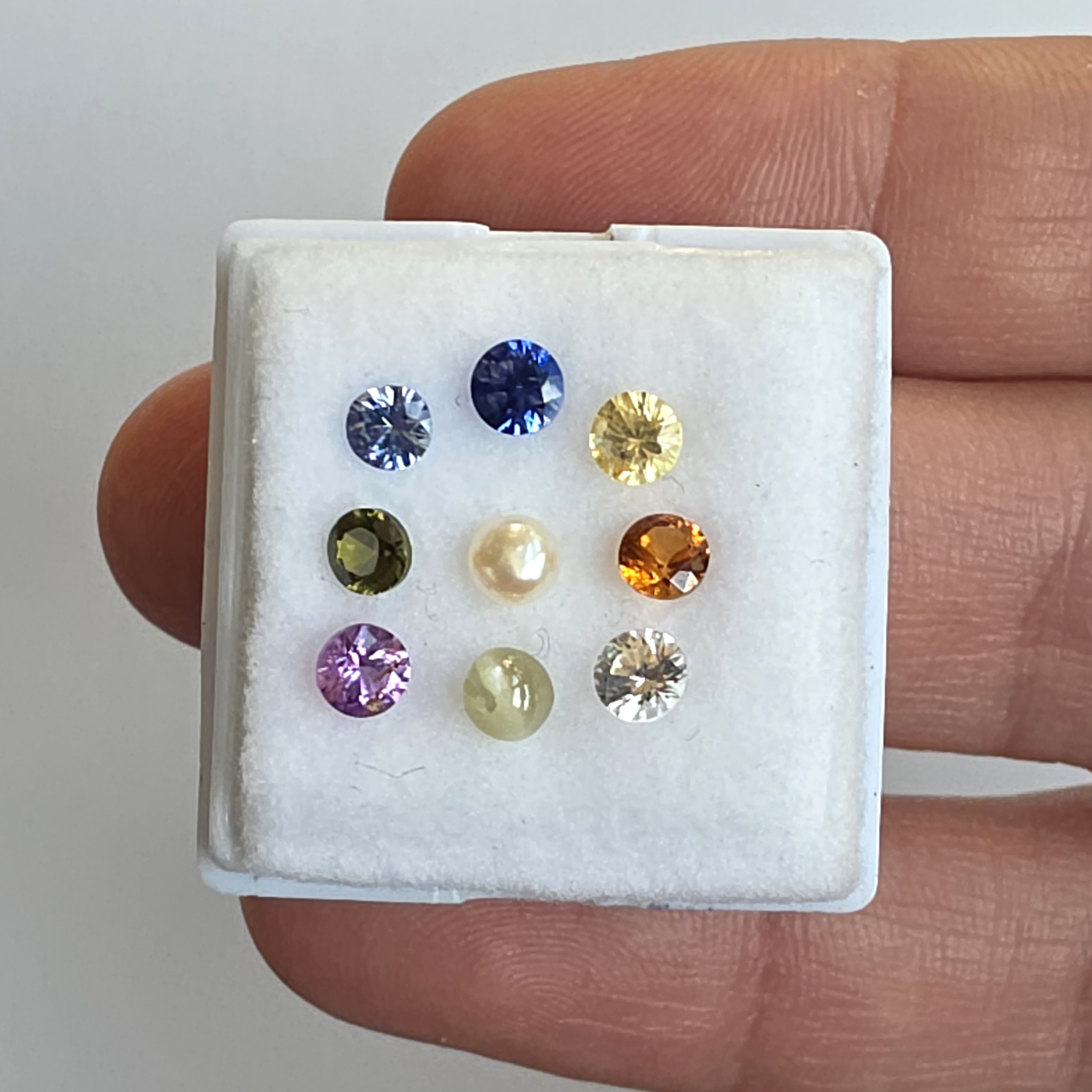 Sapphire Mix Color, SAL002, 9pcs Sapphire Set, Sri Lanka Rainbow Gem