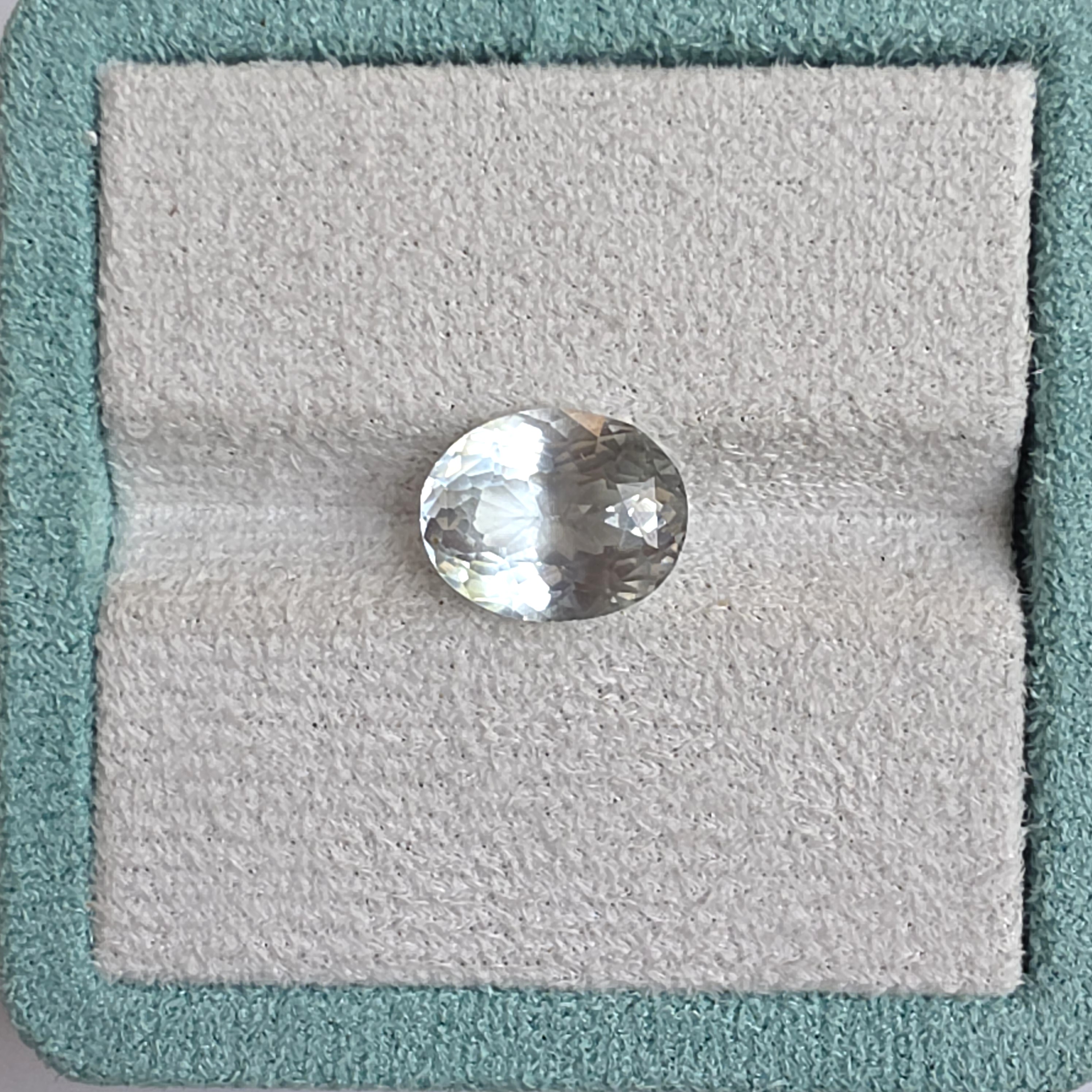 ZI0003,White Zircon, Oval Gemstone, 9ct Zircon, Natural Gemstone, Loose Stone, Colorless Zircon, Oria Gems