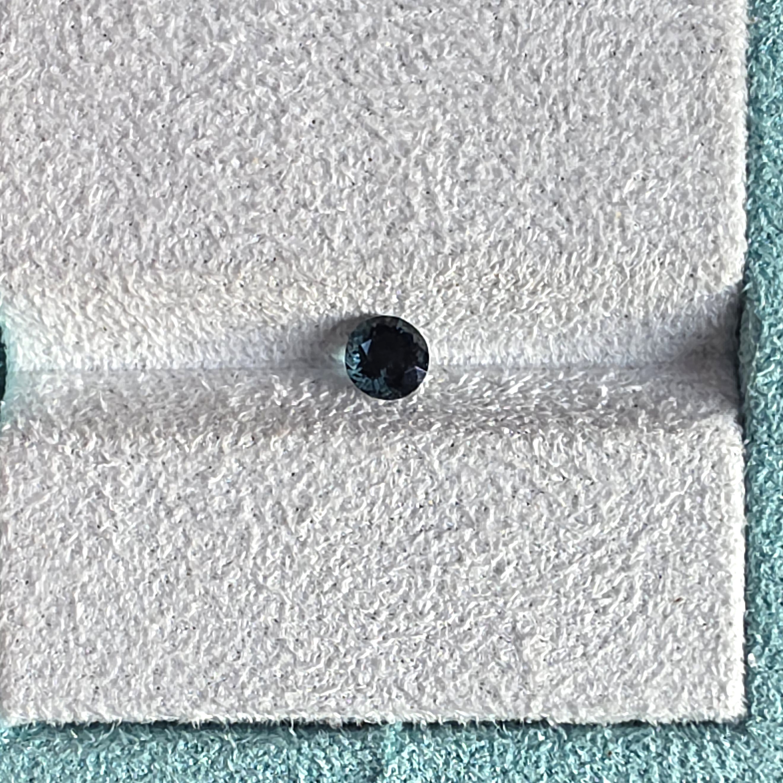 Beautiful 1ct natural dark blue spinel in a classic round brilliant cut. SP0004, Dark Blue Spinel, Round Cut, 1ct Spinel, Natural Blue Stone, Oria Gems
