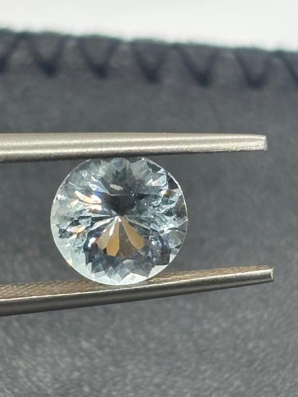 1.60 Carat Natural Round Cut Aquamarine Loose Gemstone