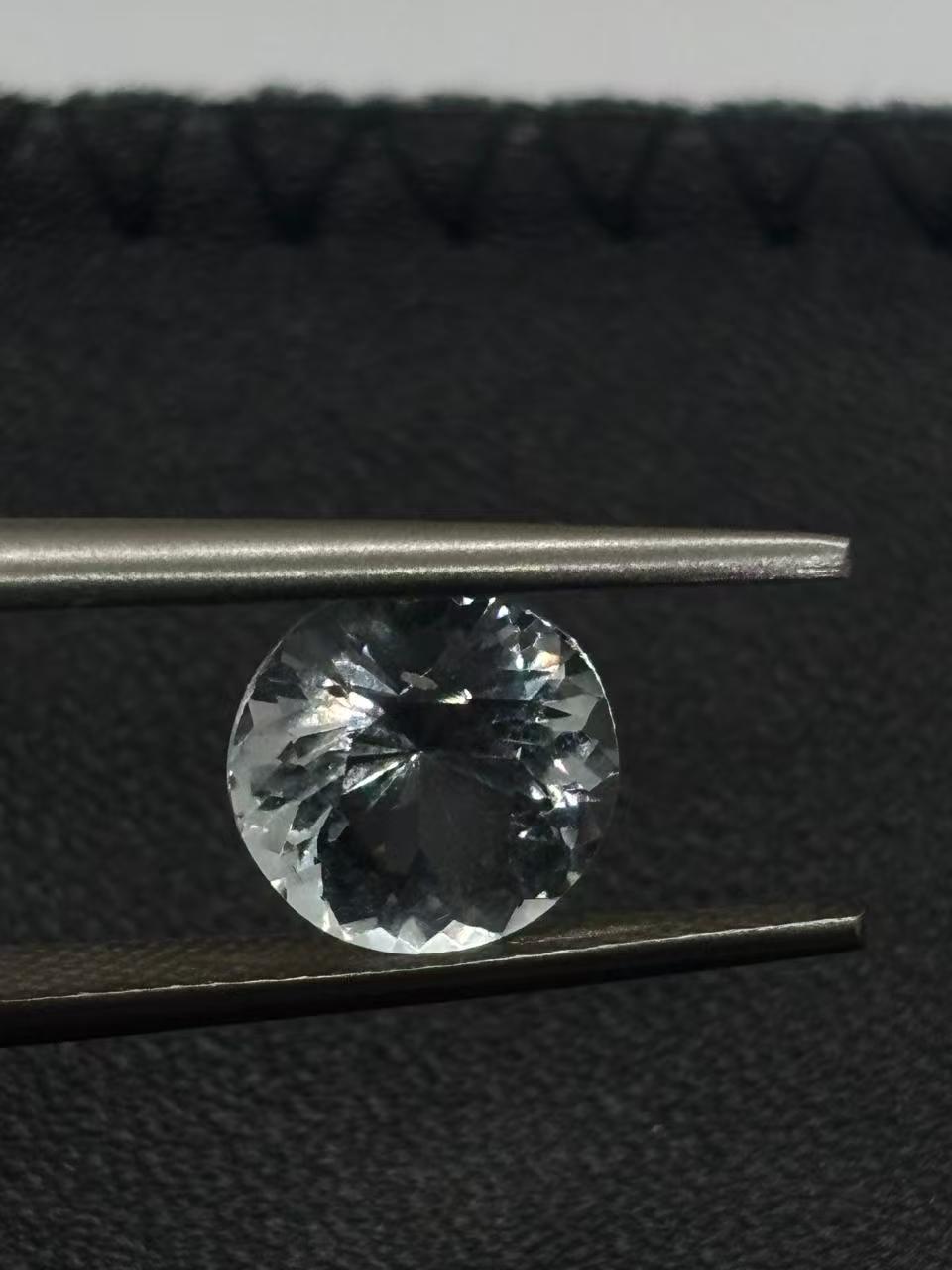 1.60 Carat Natural Round Cut Aquamarine Loose Gemstone