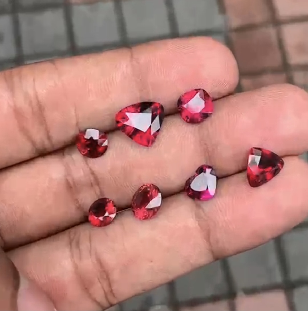 Natural Unheated Rhodolite Garnet Heart Lot, 15.35 Cts Total