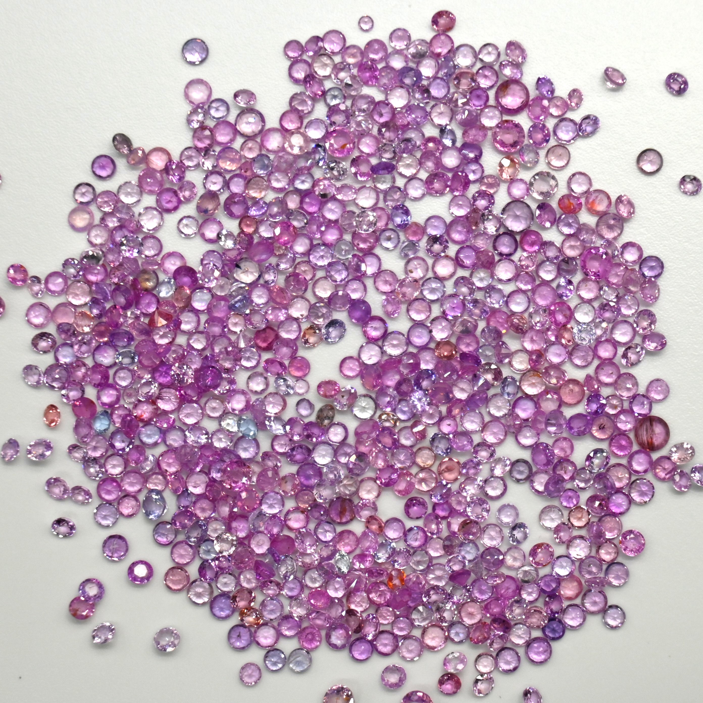 60.00 Ct Natural Mix Color Sapphire Lot, Round, 1–4mm, Sri Lanka