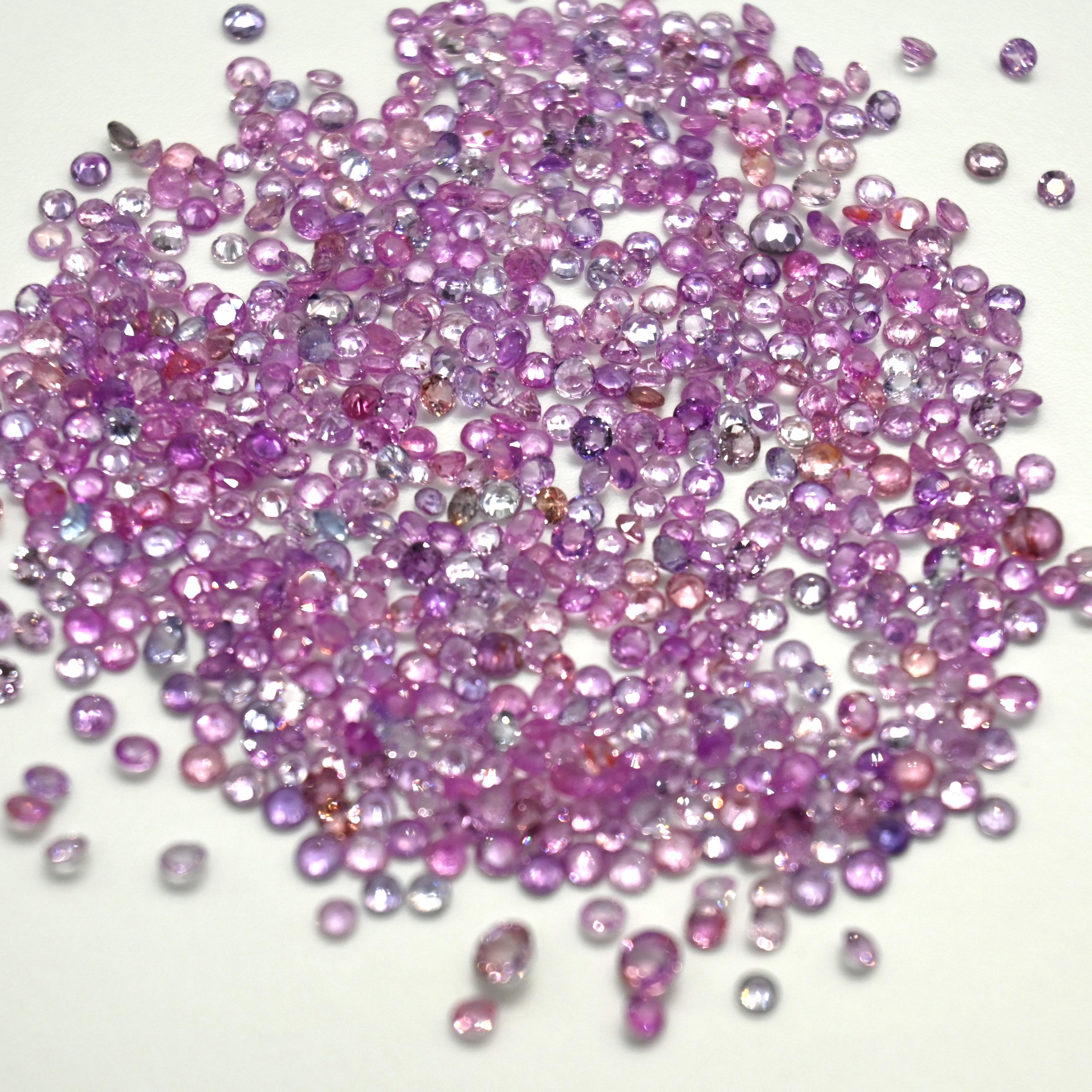60.00 Ct Natural Mix Color Sapphire Lot, Round, 1–4mm, Sri Lanka