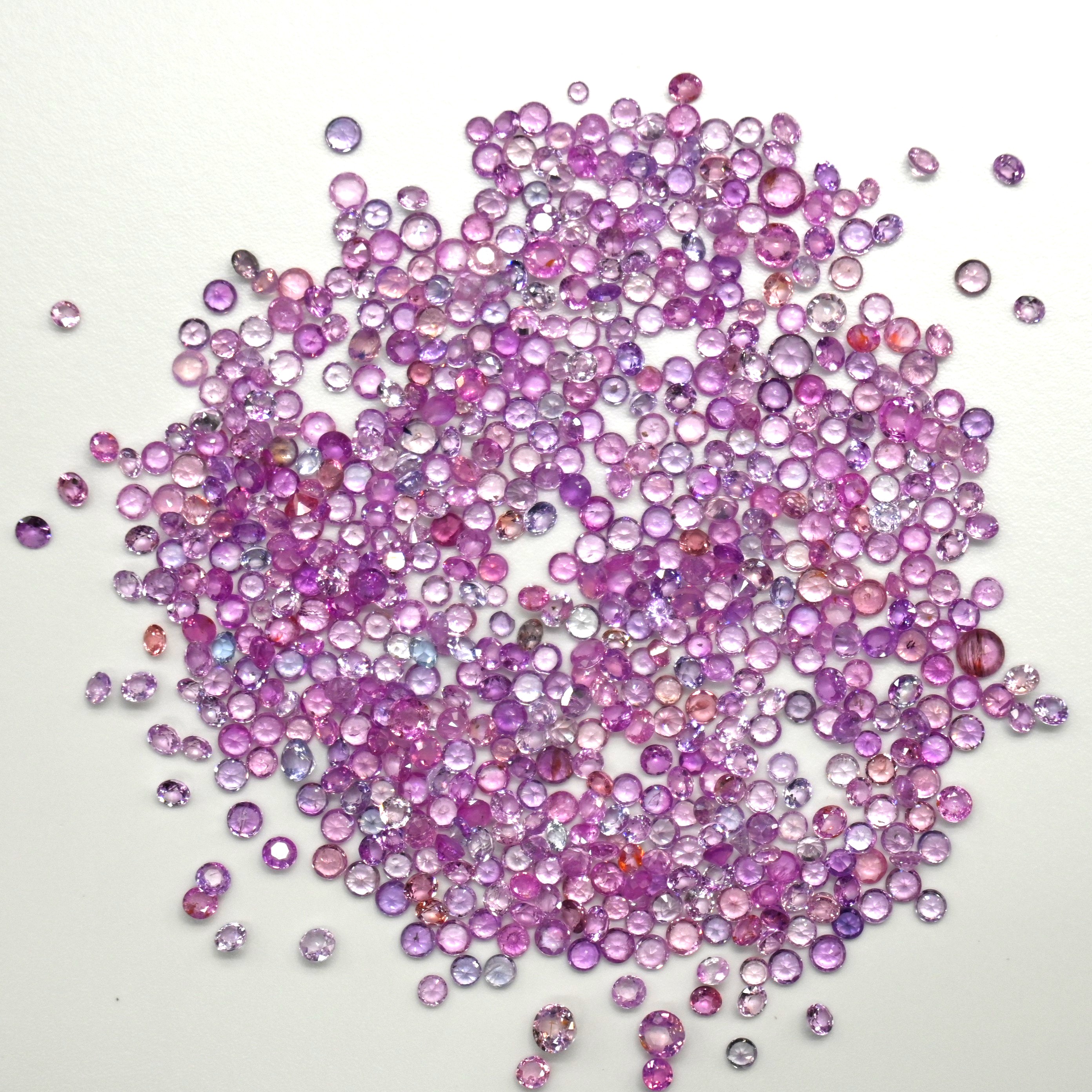 60.00 Ct Natural Mix Color Sapphire Lot, Round, 1–4mm, Sri Lanka