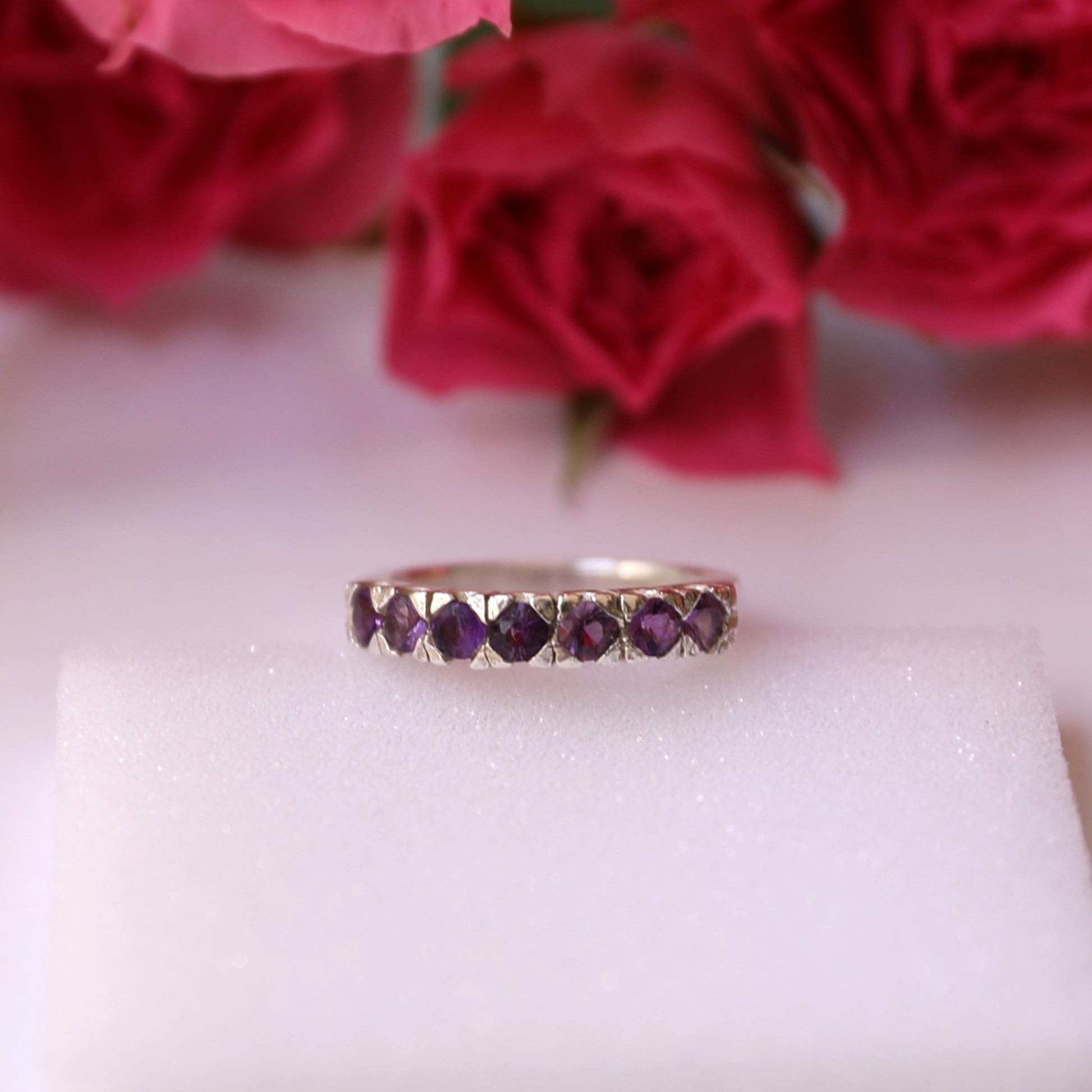 7-Piece Amethyst Silver Handcrafted Band