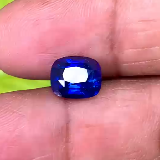 3.72 Ct Natural Peacock Blue Sapphire, Cushion, Heated, Sri Lanka