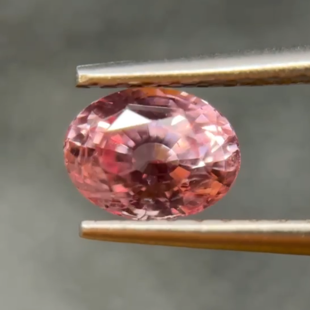 1.08 Ct Natural Unheated Padparadscha Sapphire, Oval