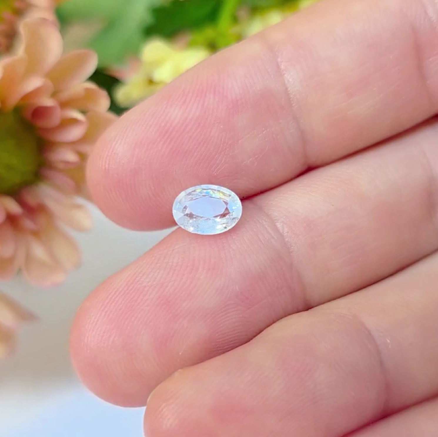 1.10 Ct Natural White Sapphire, Oval, Sri Lanka