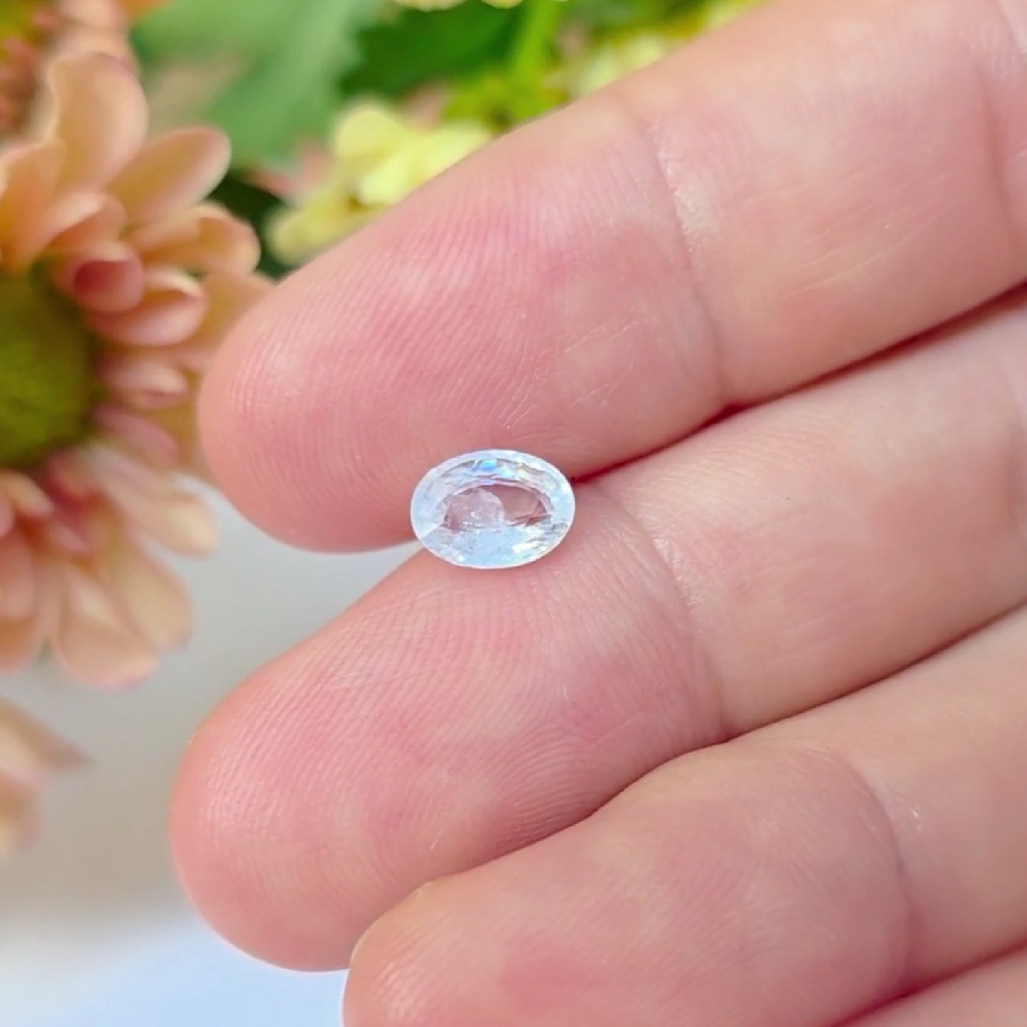 1.10 Ct Natural White Sapphire, Oval, Sri Lanka