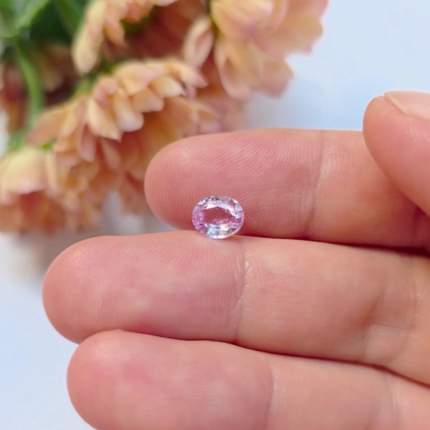 1.06 Ct Natural Light Pink Sapphire, Oval, Sri Lanka