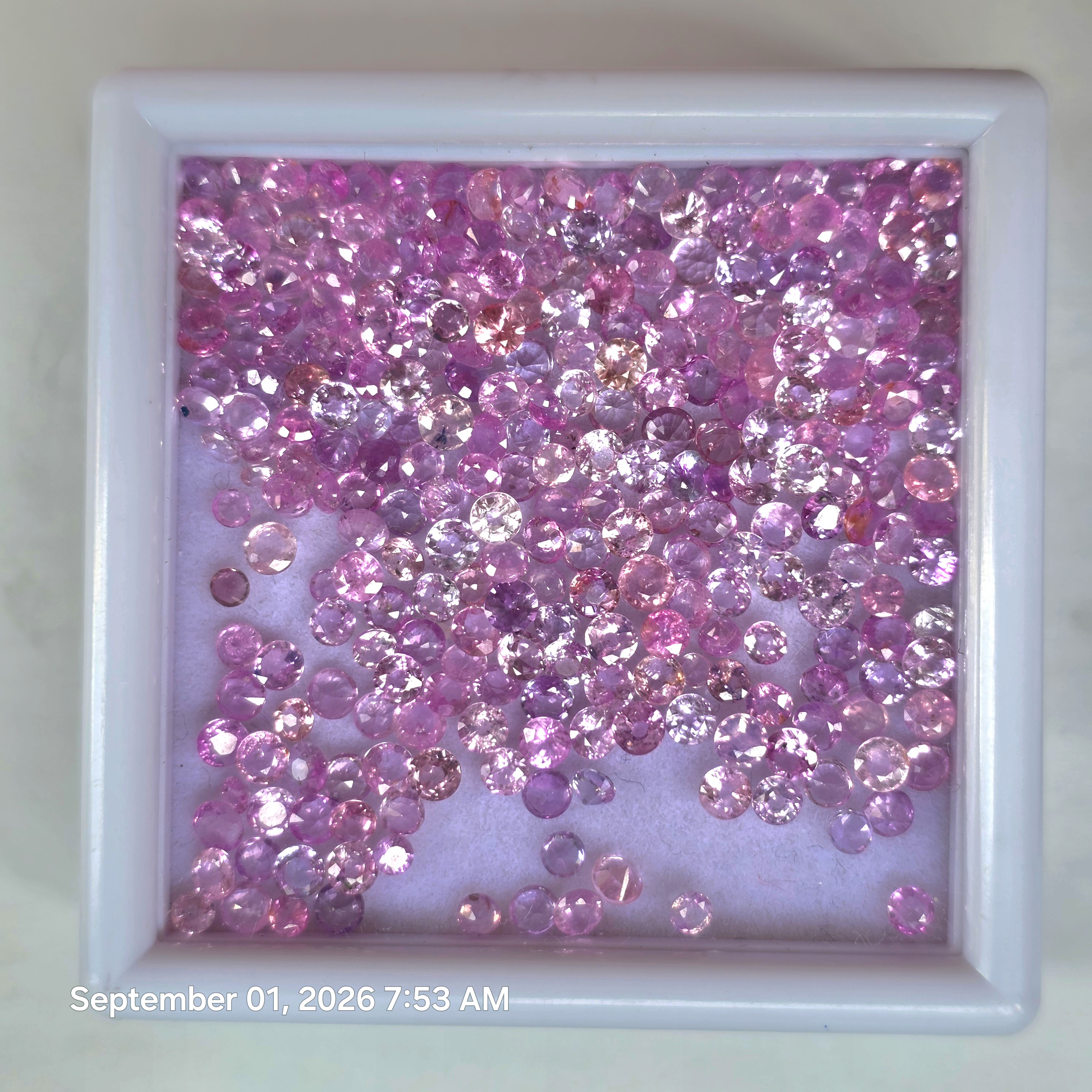 55.00 Ct Natural Mix Color Sapphire Lot, Round, 2–3.5mm, Sri Lanka
