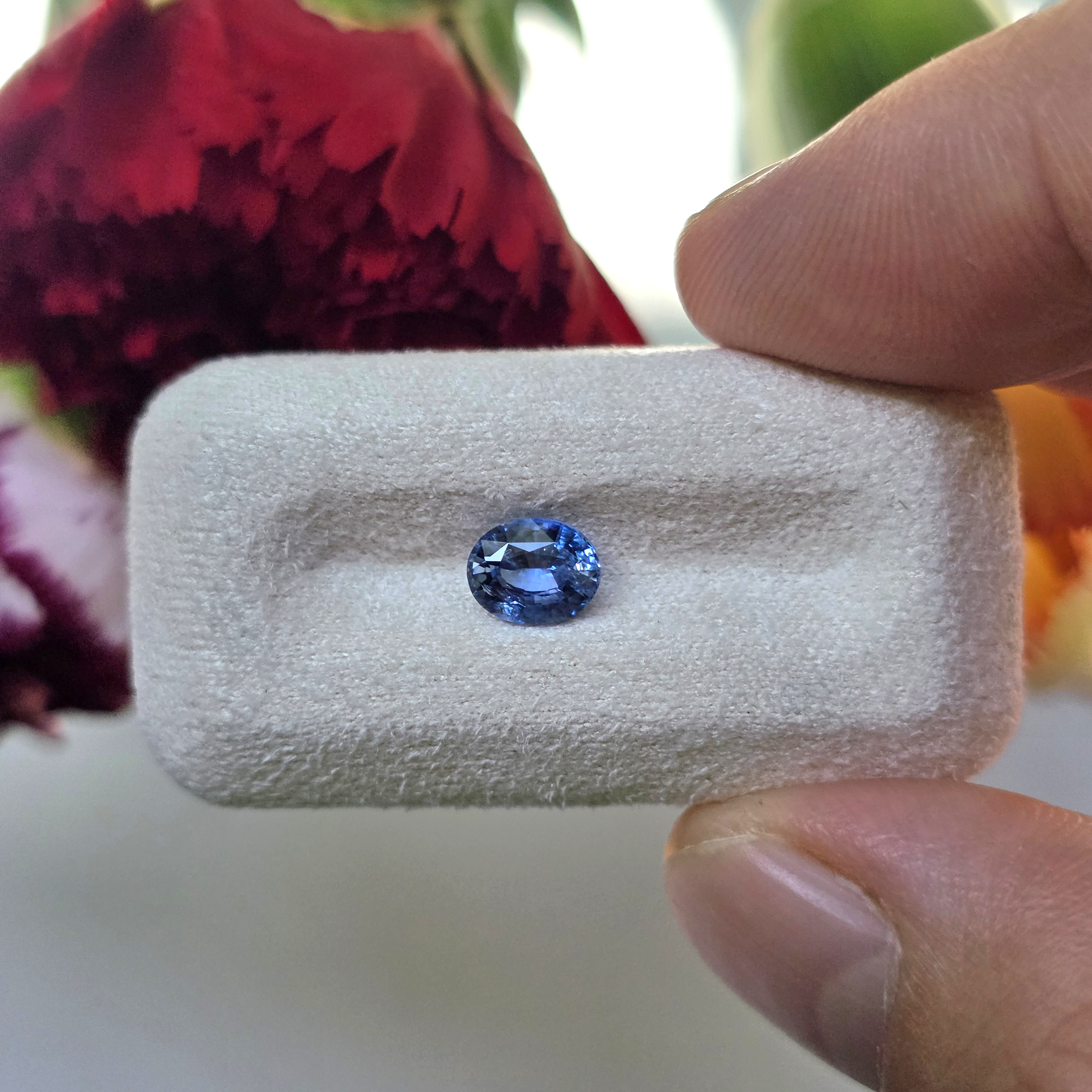 0.81 Ct Natural Blue Sapphire, Oval, Sri Lanka