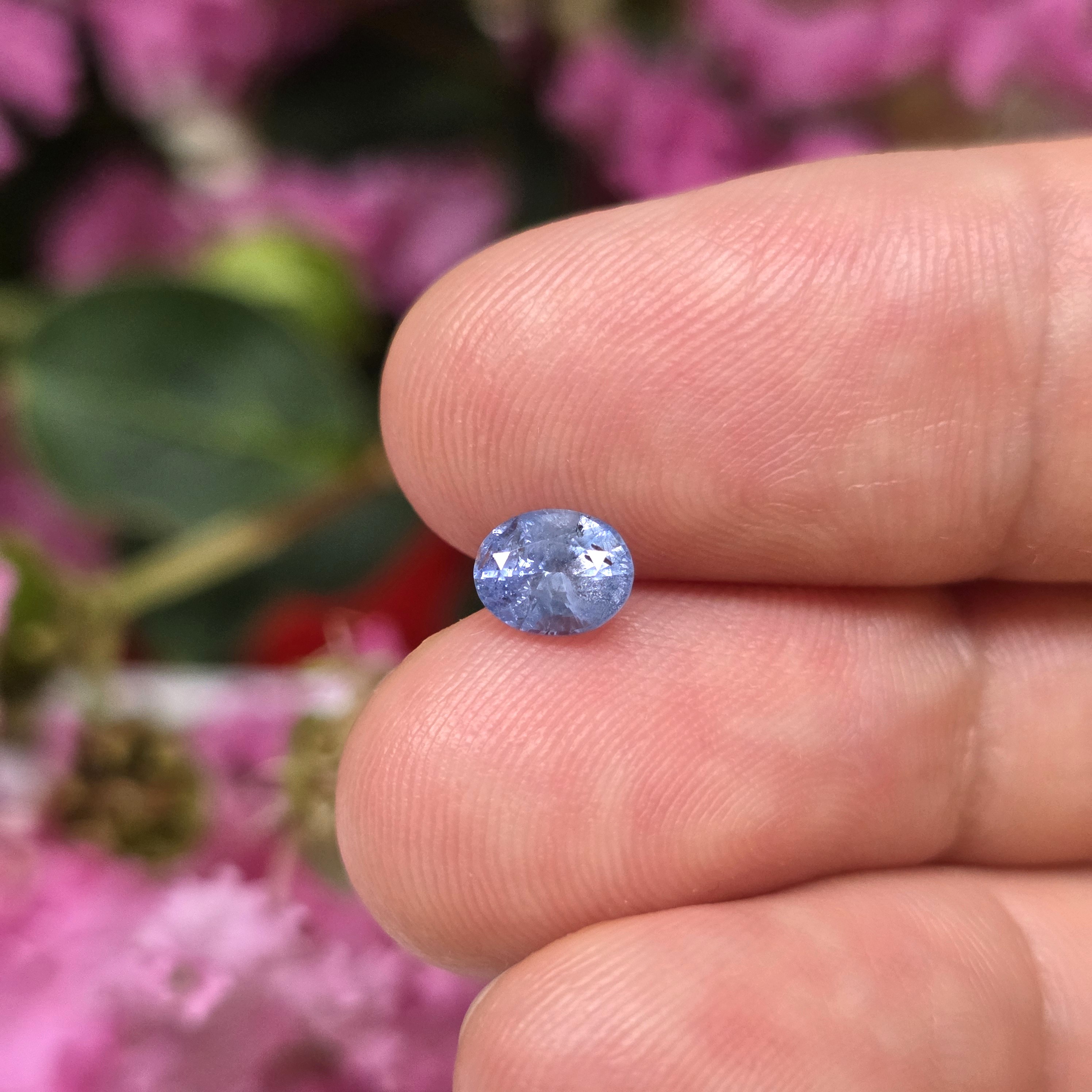 0.76 Ct Natural Blue Sapphire, Oval, Sri Lanka