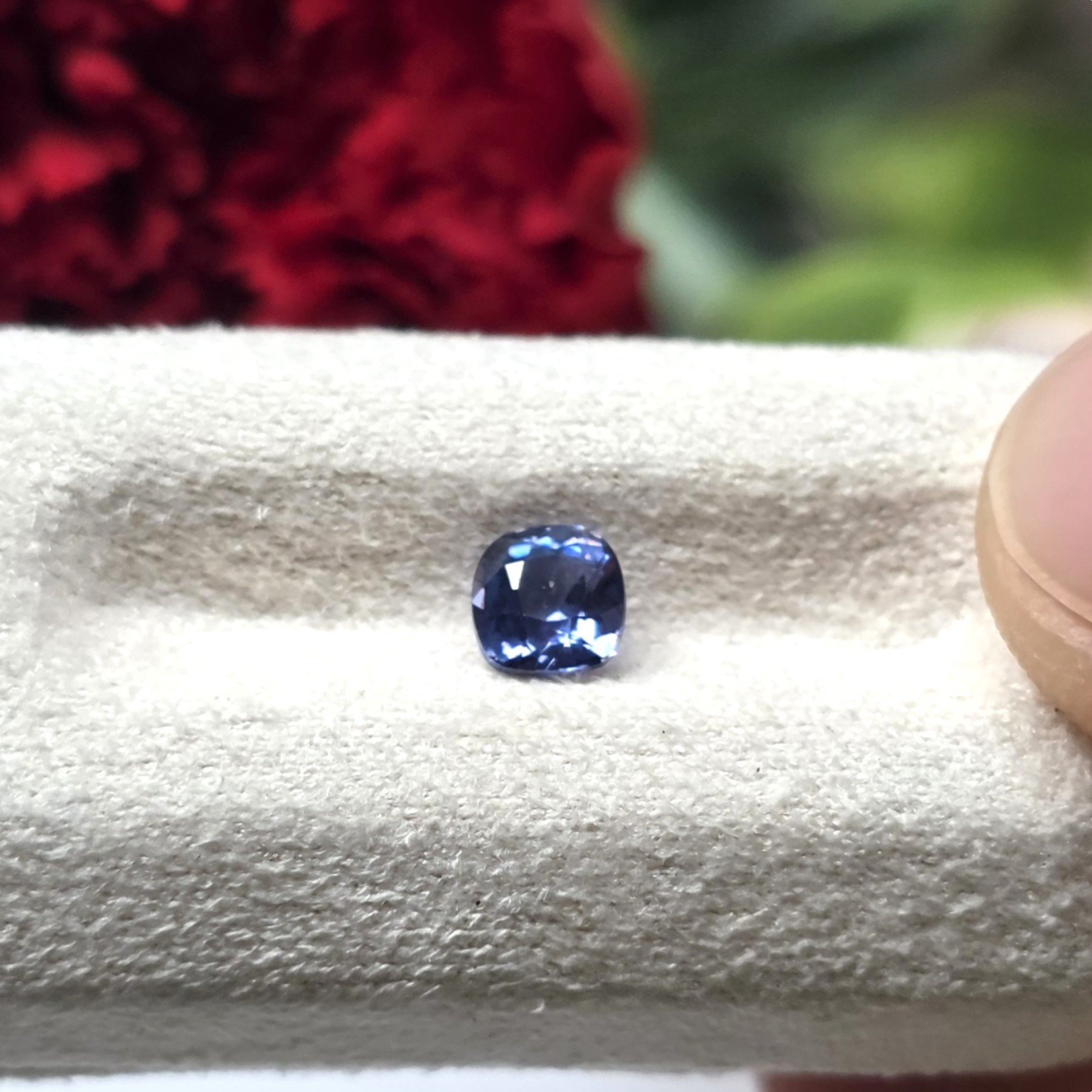 0.48 Ct Natural Blue Sapphire, Square, Sri Lanka