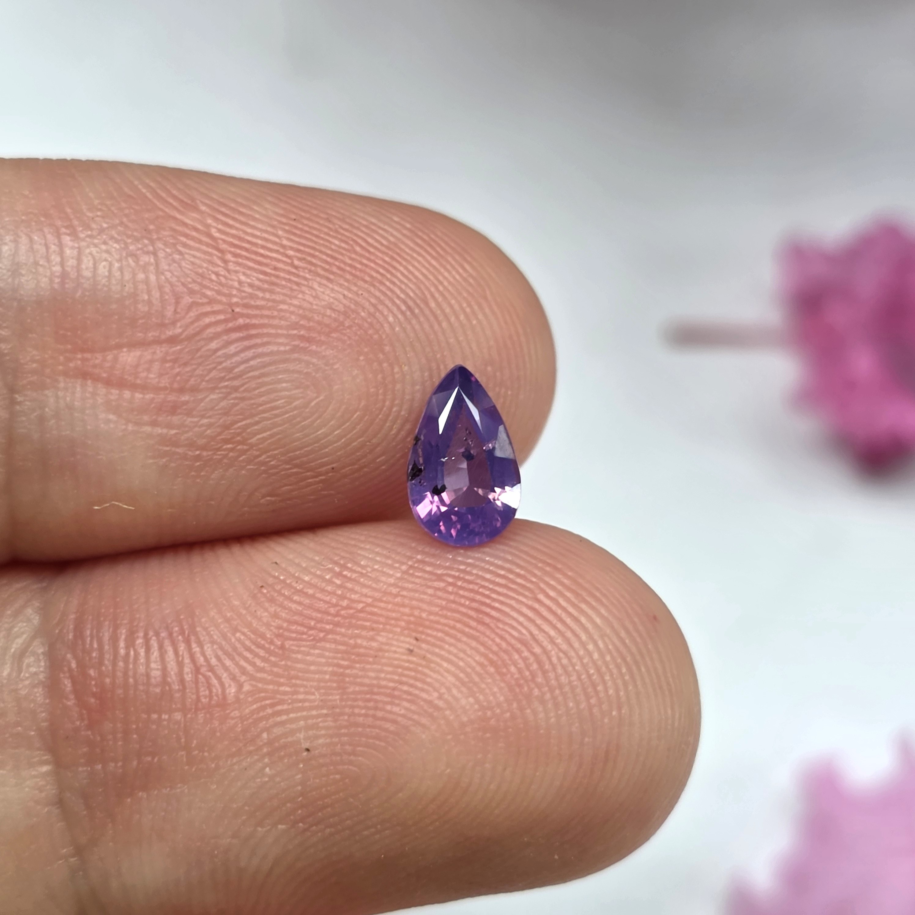 0.84 Ct Natural Purple Sapphire, Pear Shape, Sri Lanka