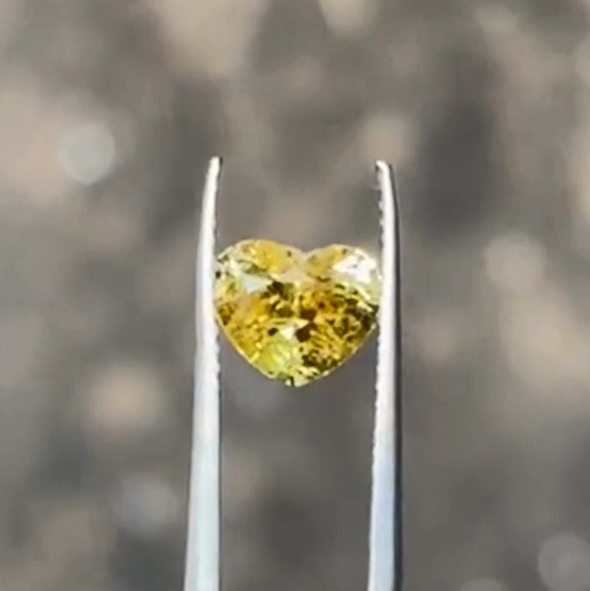 2.25 Ct Natural Unheated Yellow Sapphire, Heart Shape, Loupe Clean