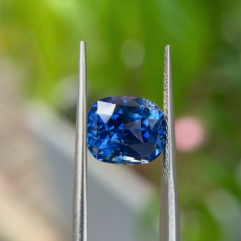 20 Ct Natural Unheated Blue Sapphire, Cushion Cut, Sri Lanka